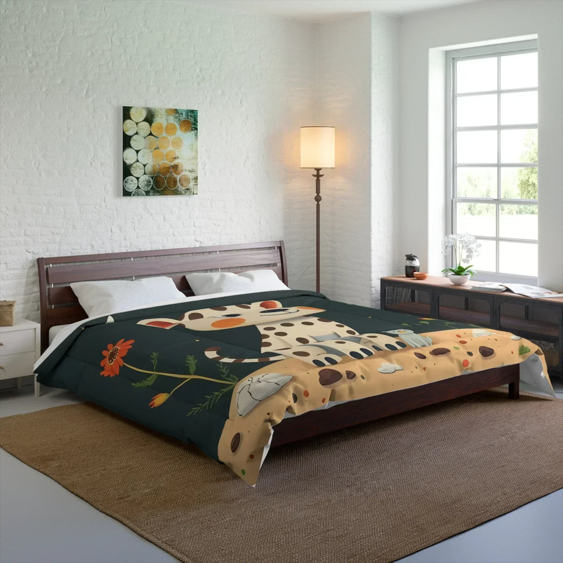 Illustrative Animal Comforter – Whimsical Wildlife Design for Cozy Bedrooms - KarArmDesign