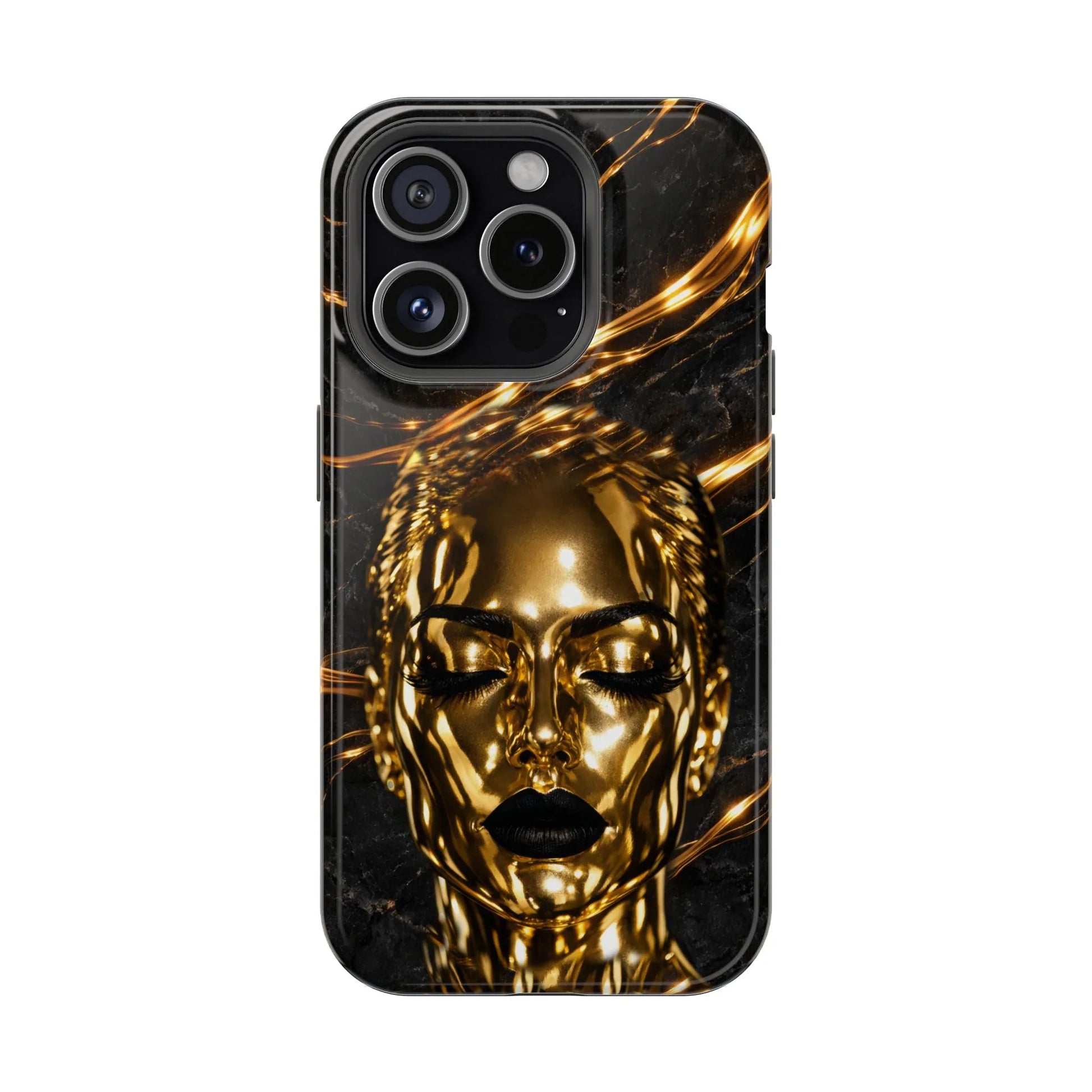 Luxury Gold Portrait Phone Case for iPhone 11-17 and Galaxy S21-S25 - KARARMDESIGN