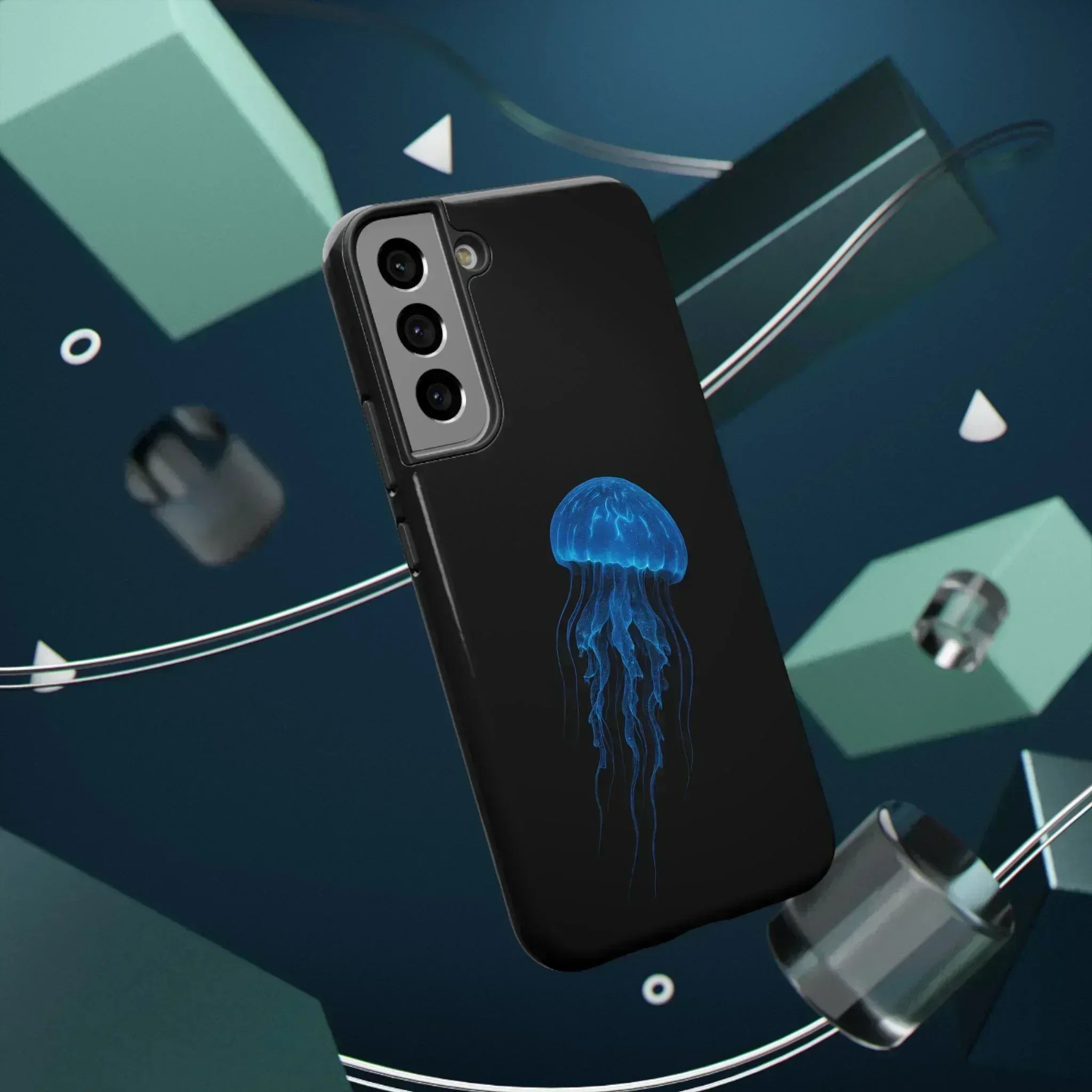 Blue Jellyfish Phone Case for iPhone 12-16 and Galaxy S21-S22 - KARARMDESIGN