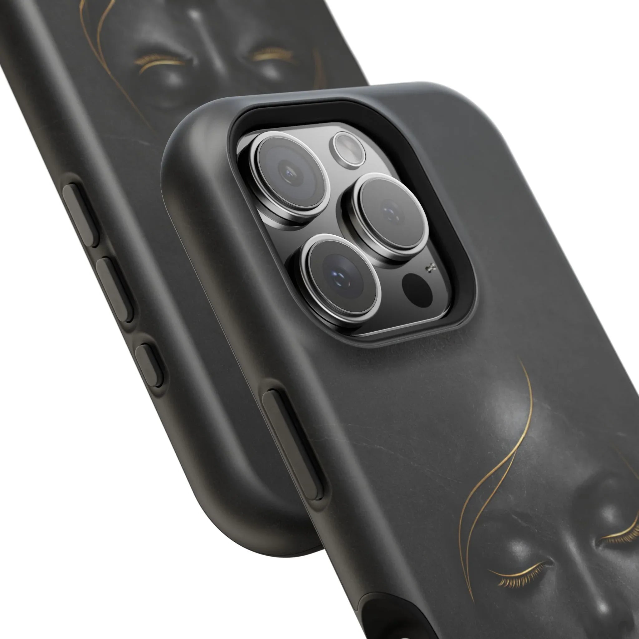 Black Gold Face Phone Case for iPhone 13-17 - KARARMDESIGN