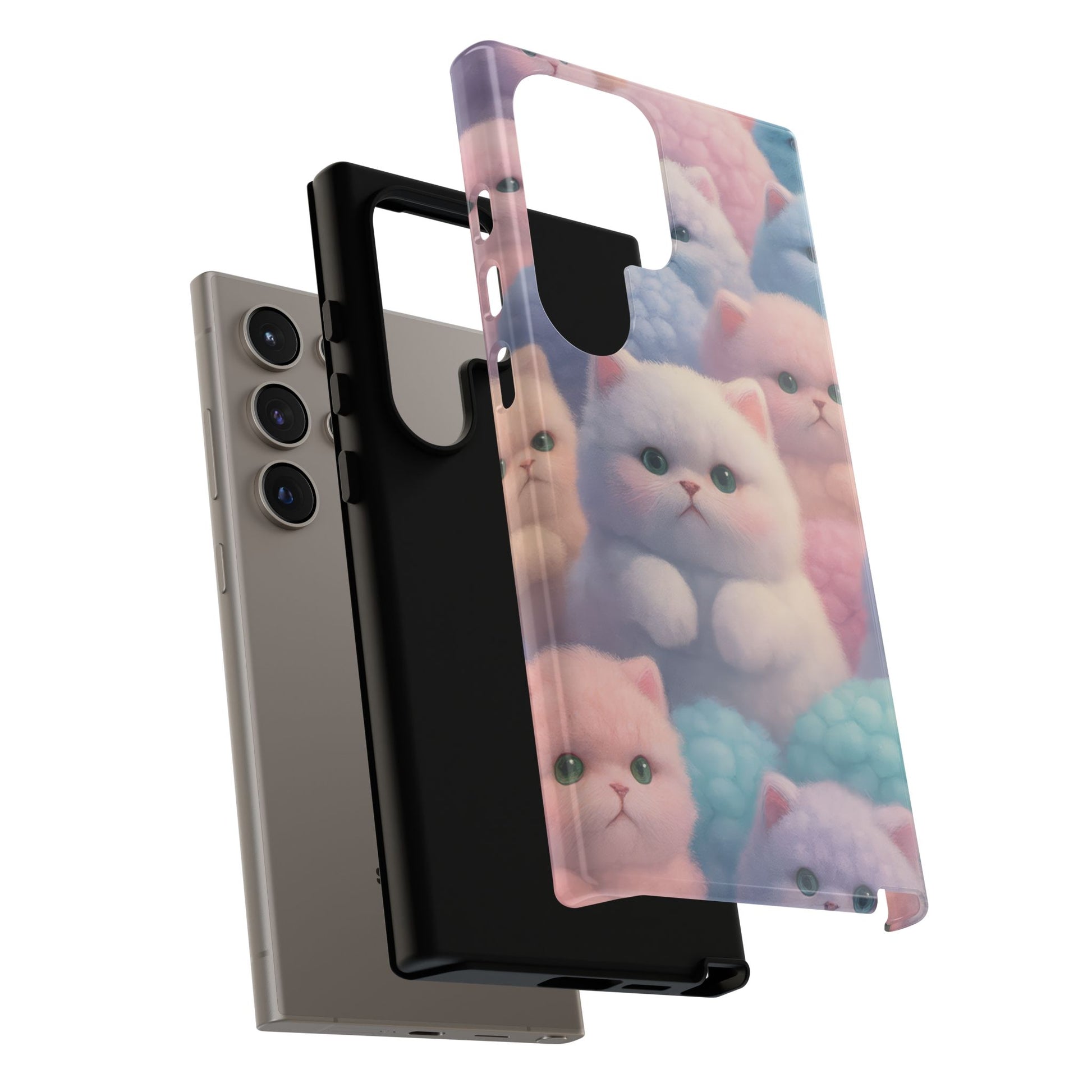 Pastel Kitten Phone Case for iPhone 8-17 and Samsung Galaxy S10-S25 Models - KARARMDESIGN