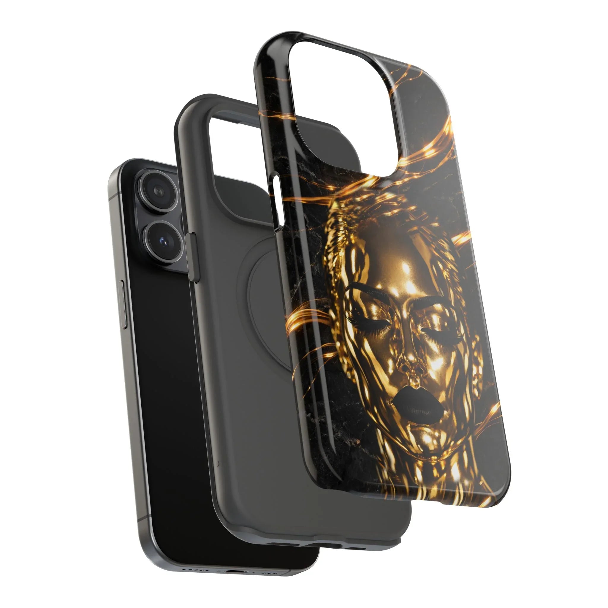 Luxury Gold Portrait Phone Case for iPhone 11-17 and Galaxy S21-S25 - KARARMDESIGN