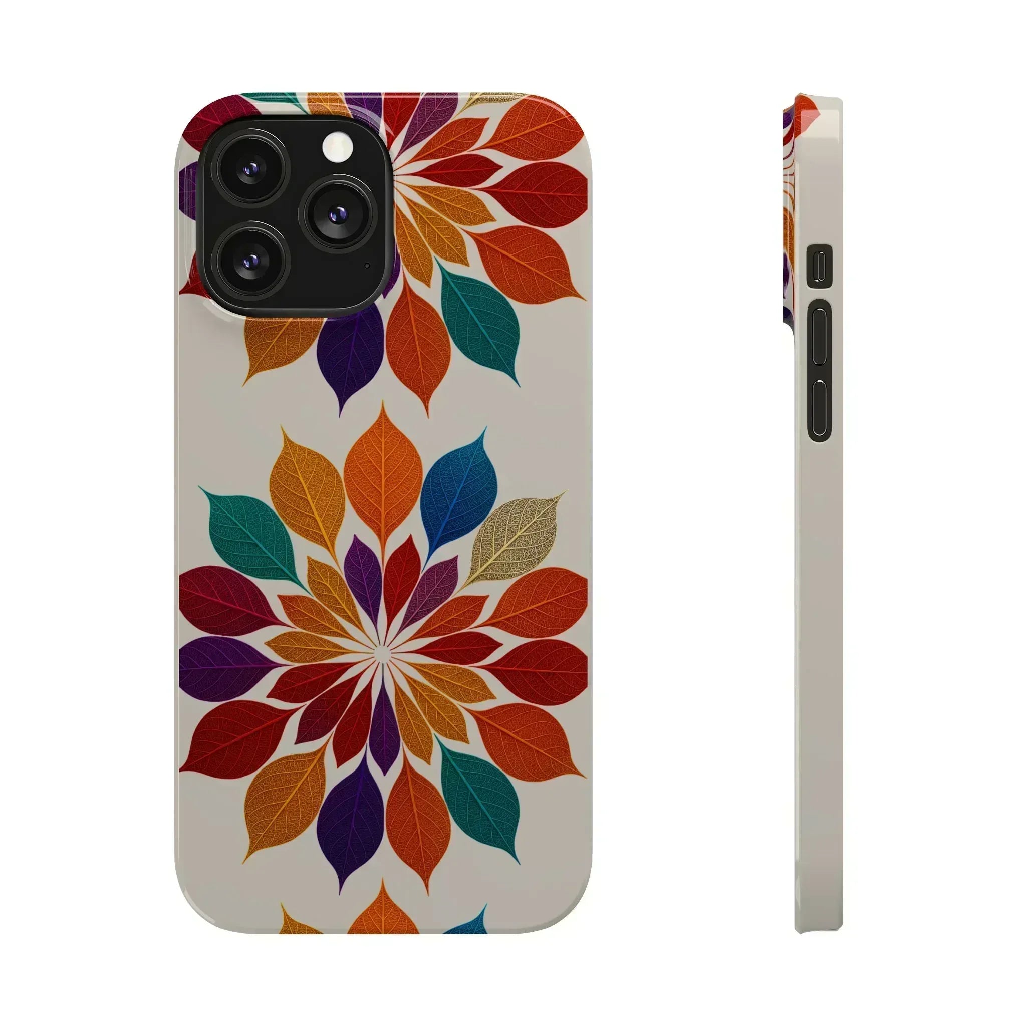 Leaf Mandala Phone Case for iPhone 11-16 - KARARMDESIGN