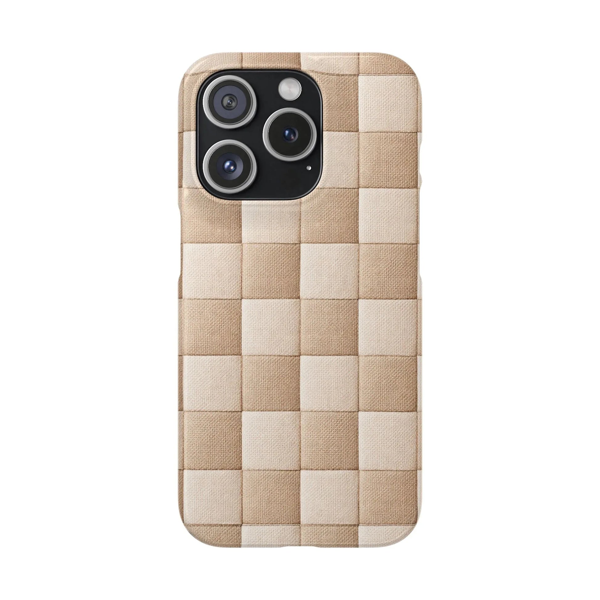 Beige Woven Phone Case for iPhone 11-17 and Galaxy S20-S25 - KARARMDESIGN