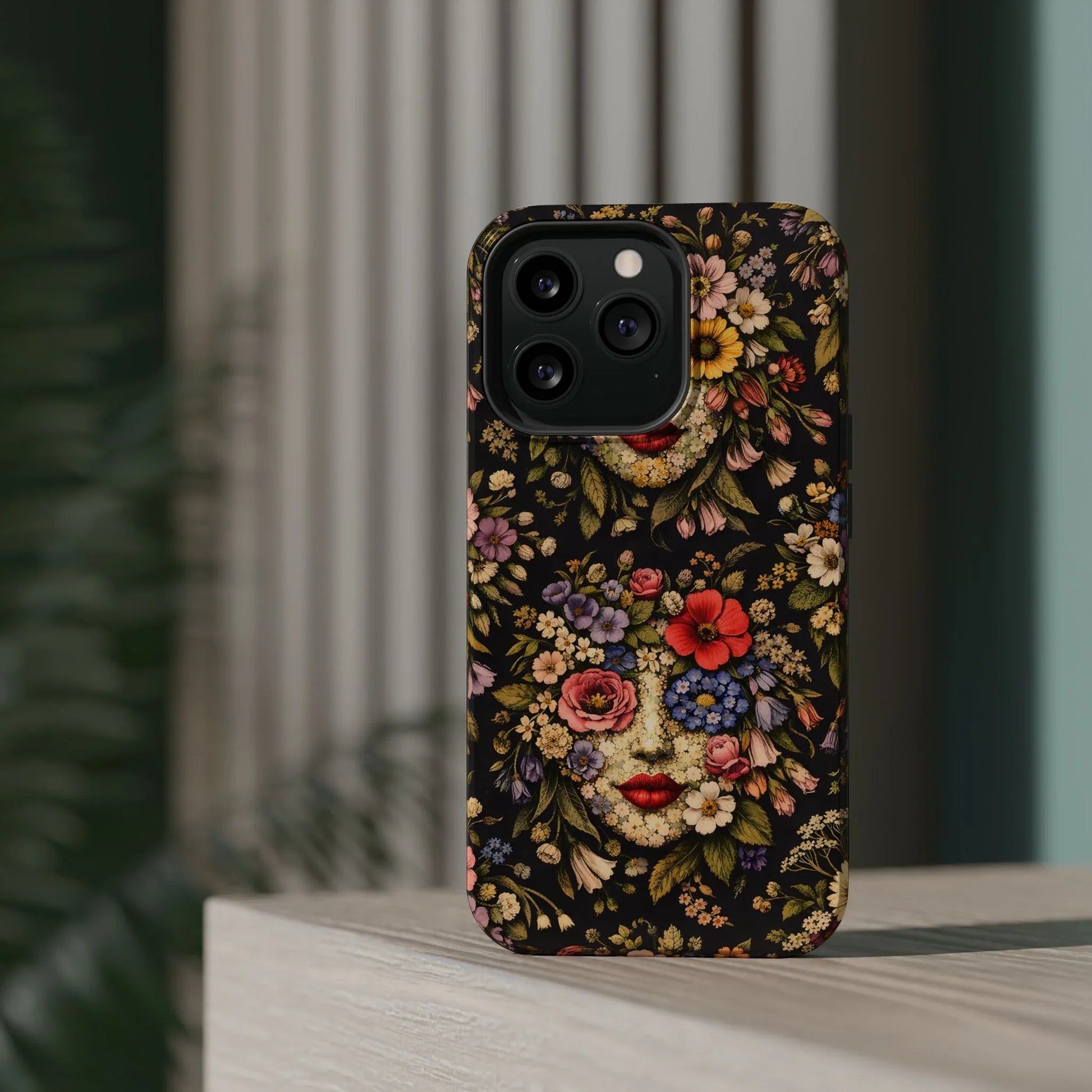 Vintage Flower Face Phone Case for iPhone 13-17 - KARARMDESIGN