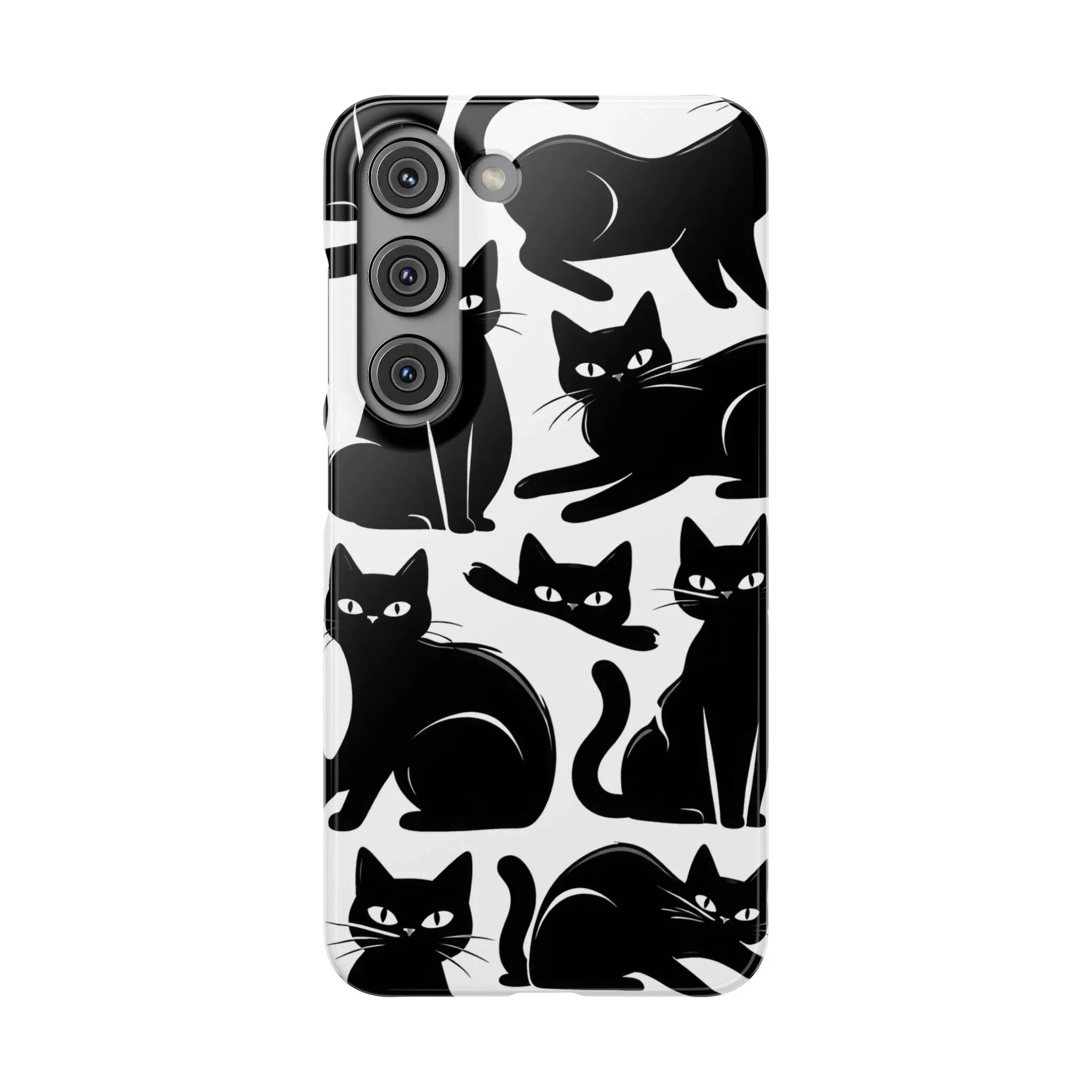 Black Cats Phone Case for iPhone 11-17 and Galaxy S20-S25 - KARARMDESIGN