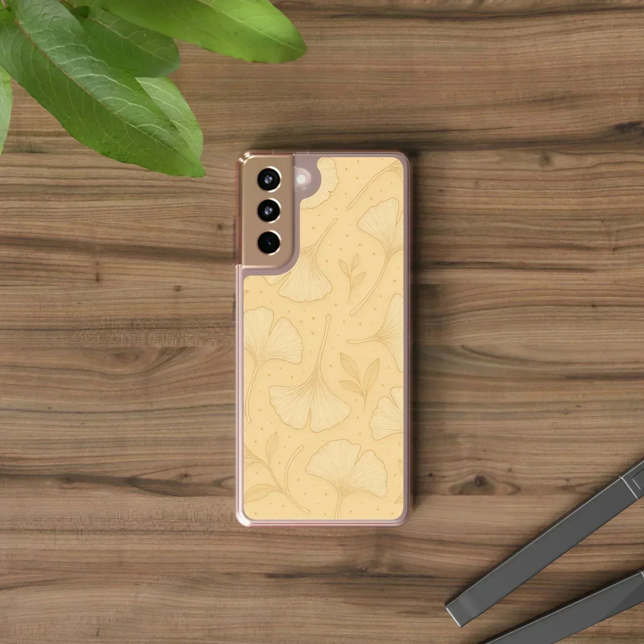 Ginkgo floral phone case for iPhone 12-16 and Galaxy S21 - KARARMDESIGN