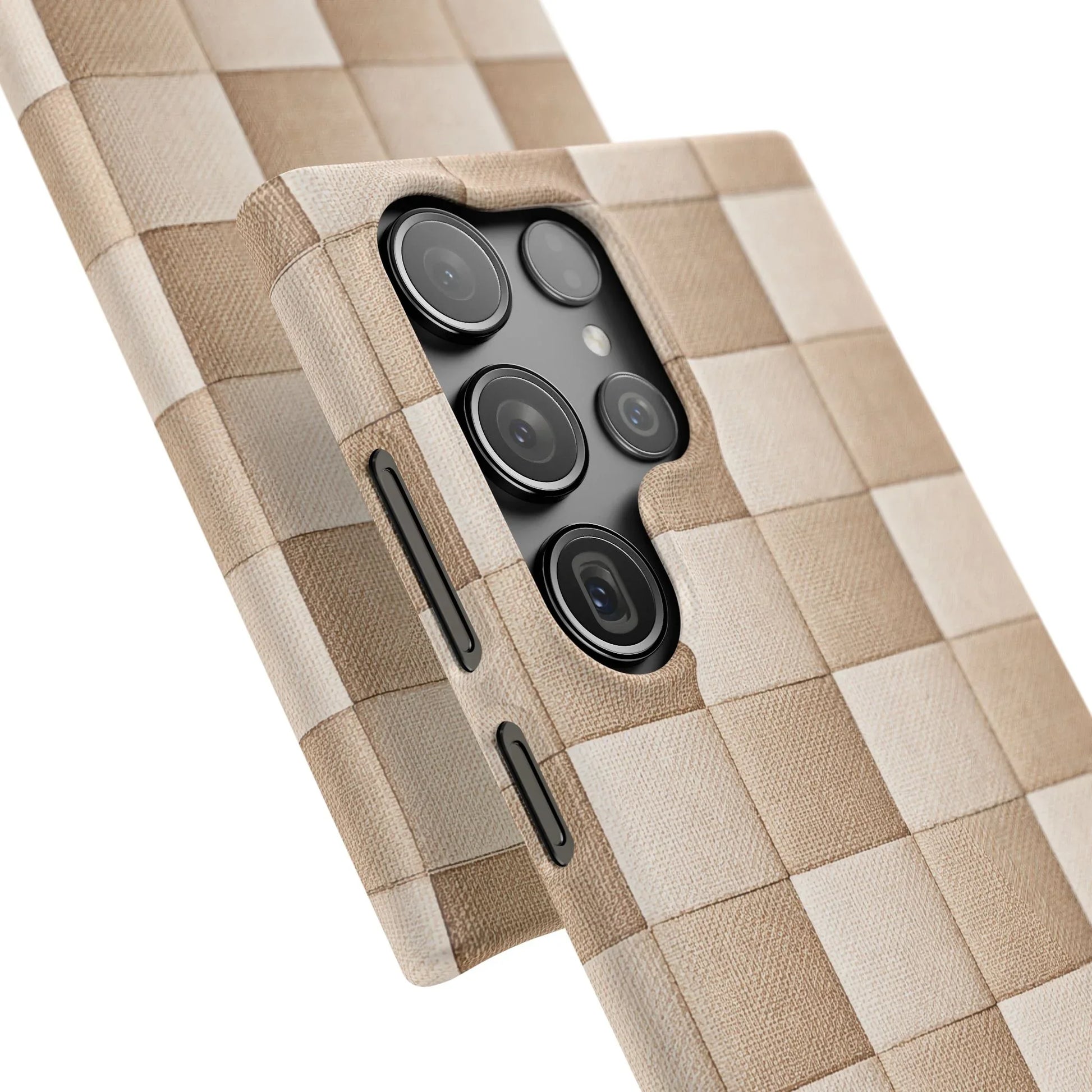 Beige Woven Phone Case for iPhone 11-17 and Galaxy S20-S25 - KARARMDESIGN
