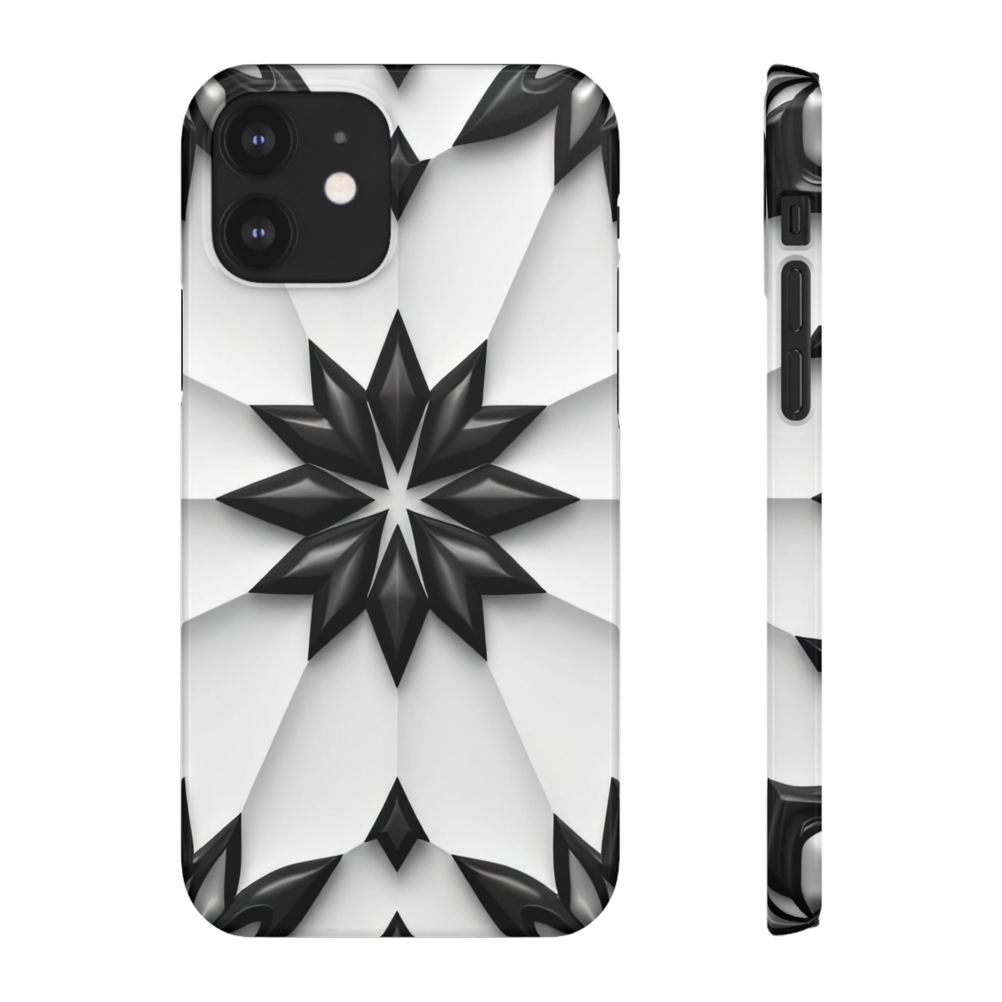 Black & White Geometric Snap Case for iPhone & Samsung Galaxy