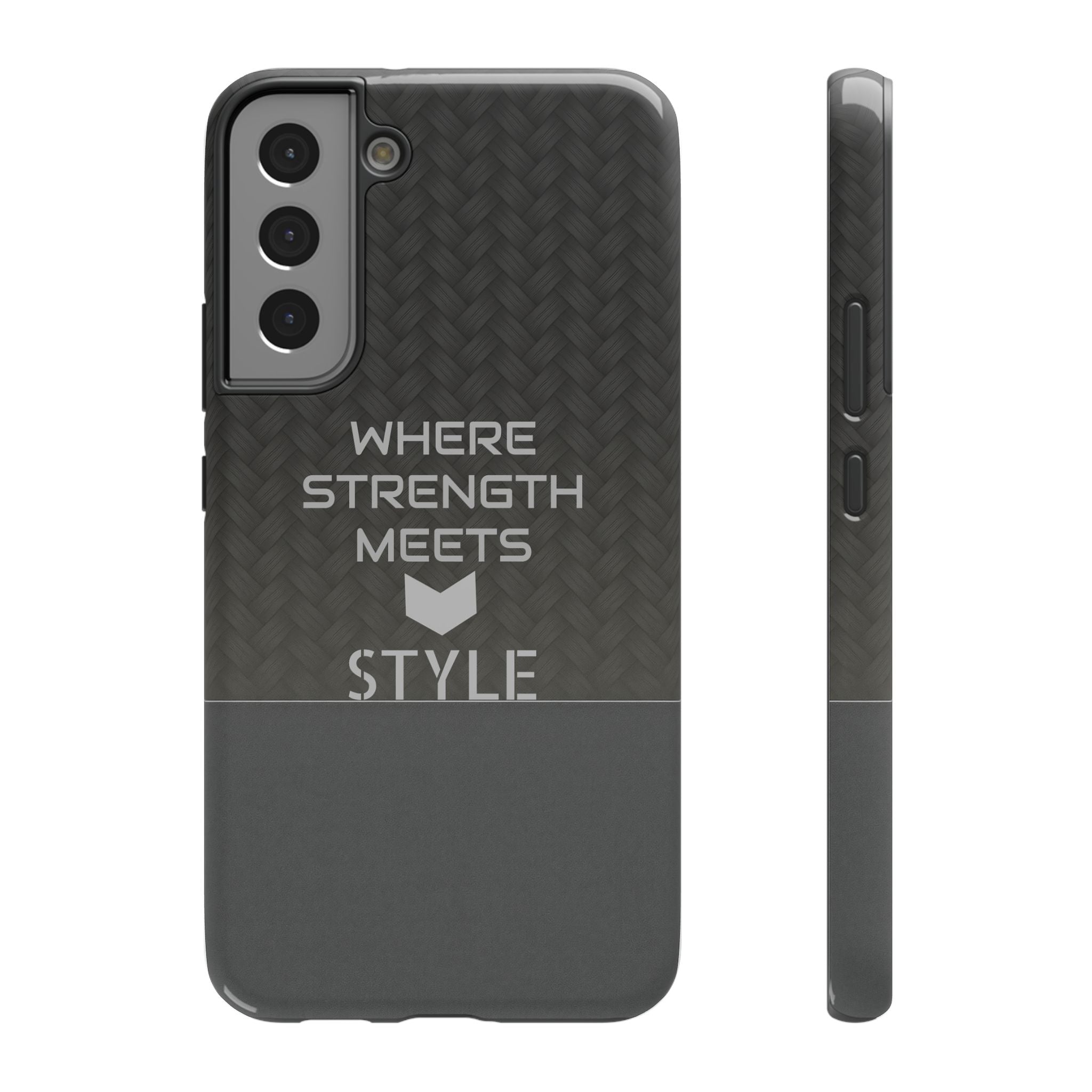 Gray Carbon Phone Case for iPhone 12-16 and Galaxy S21-S22
