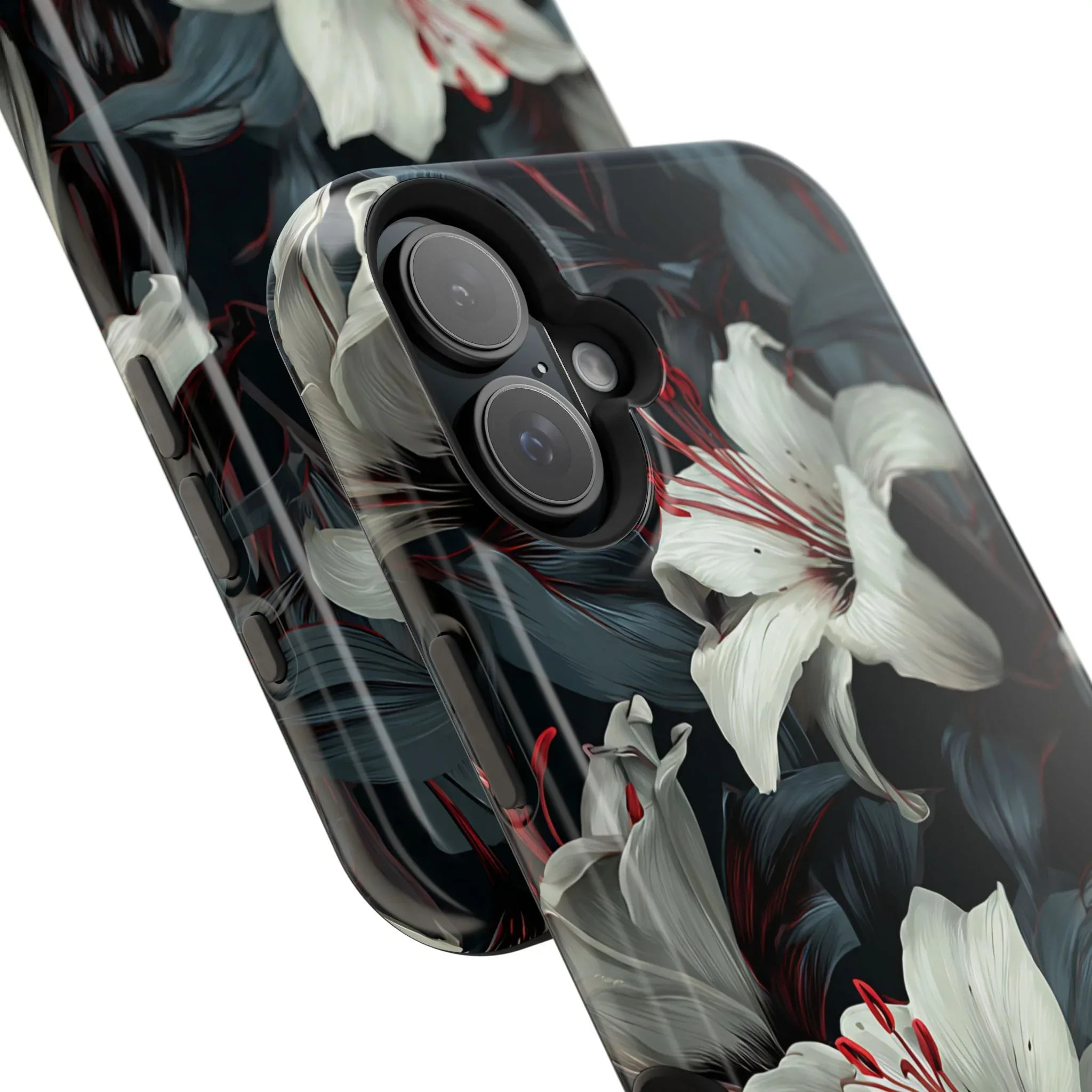 White Lily Floral Phone Case for iPhone 13-17 - KARARMDESIGN