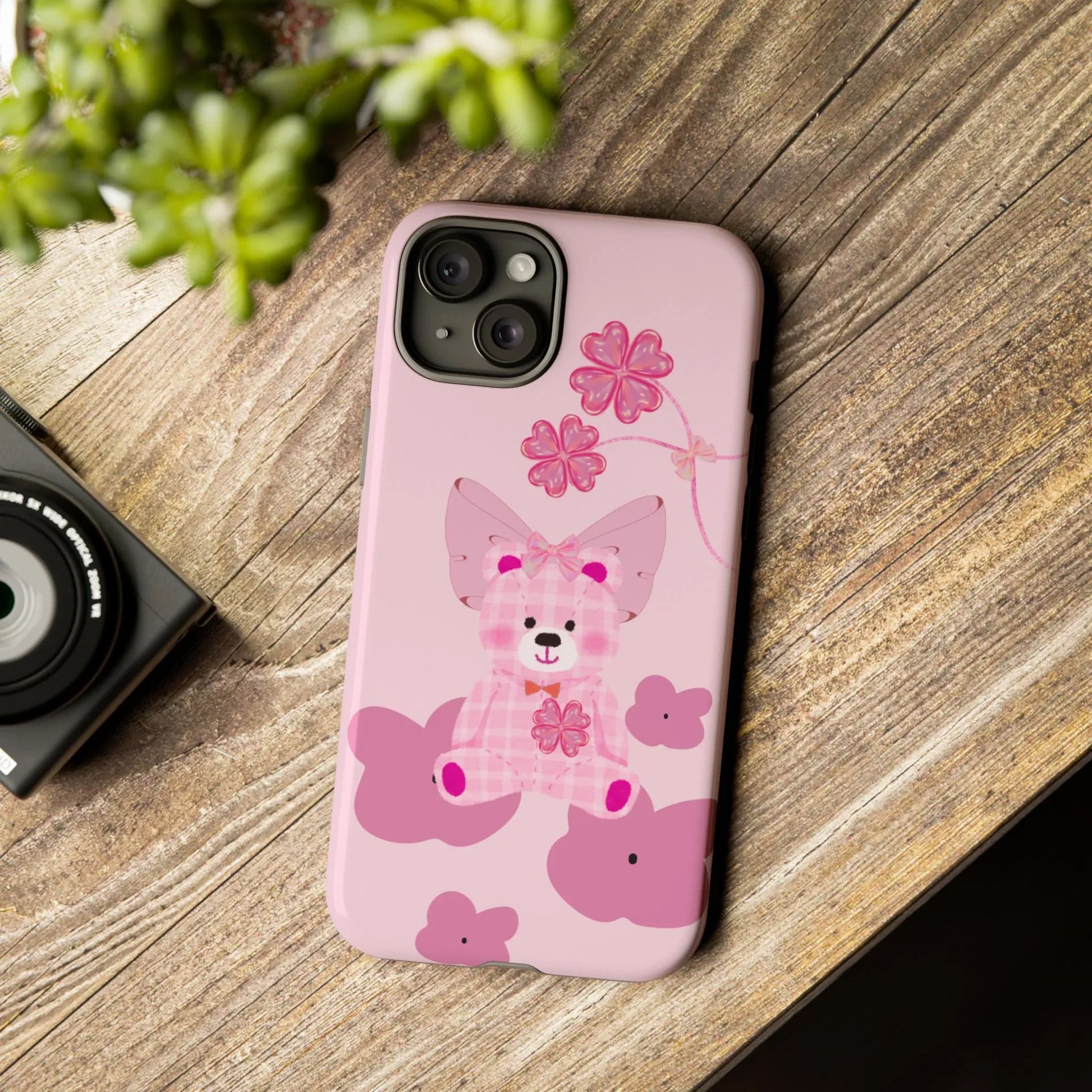Pink Teddy Bear Phone Cases for iPhone, Pixel and Galaxy - KARARMDESIGN