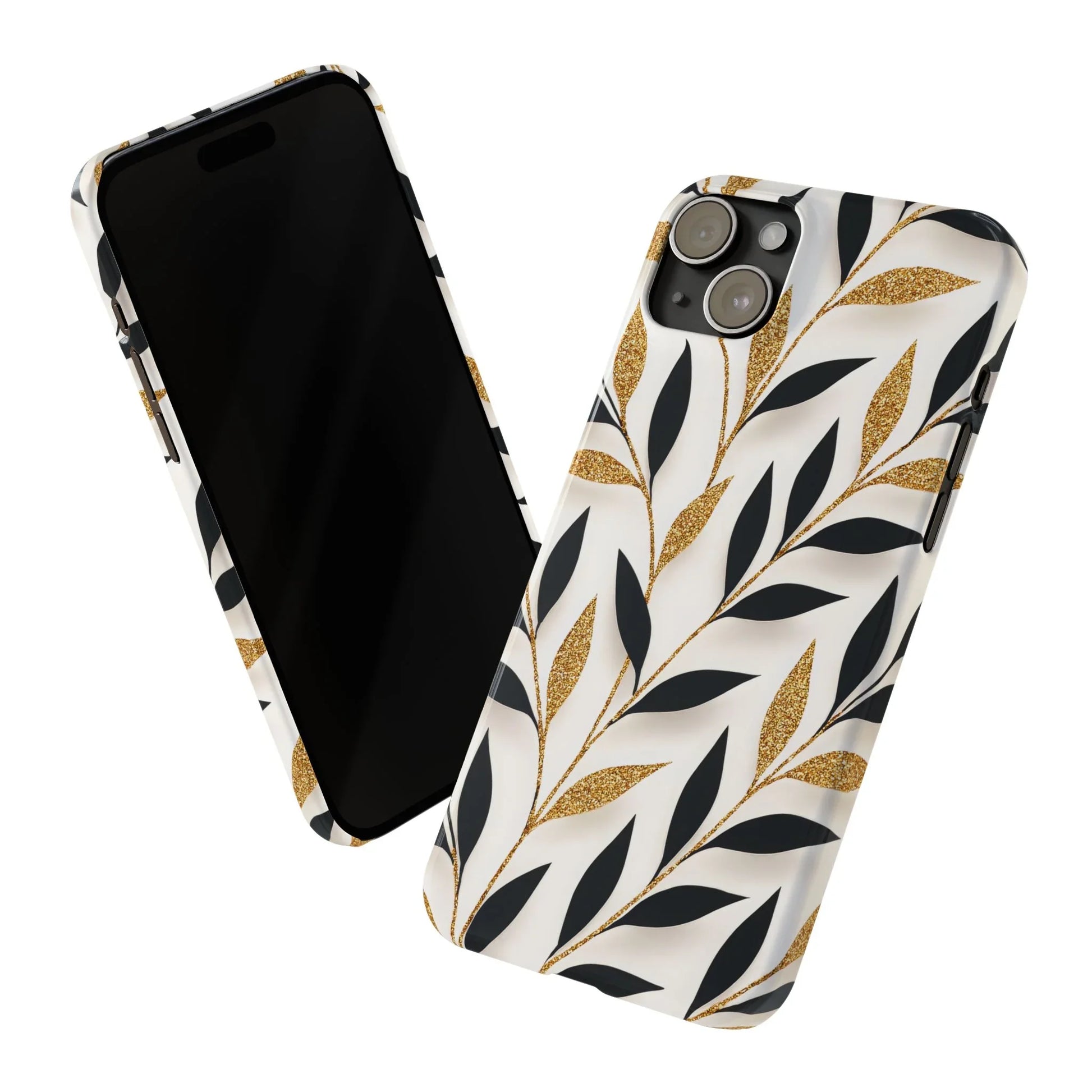 Botanical Gold Leaf Phone Case for iPhone 7-16 Models - KarArmDesign
