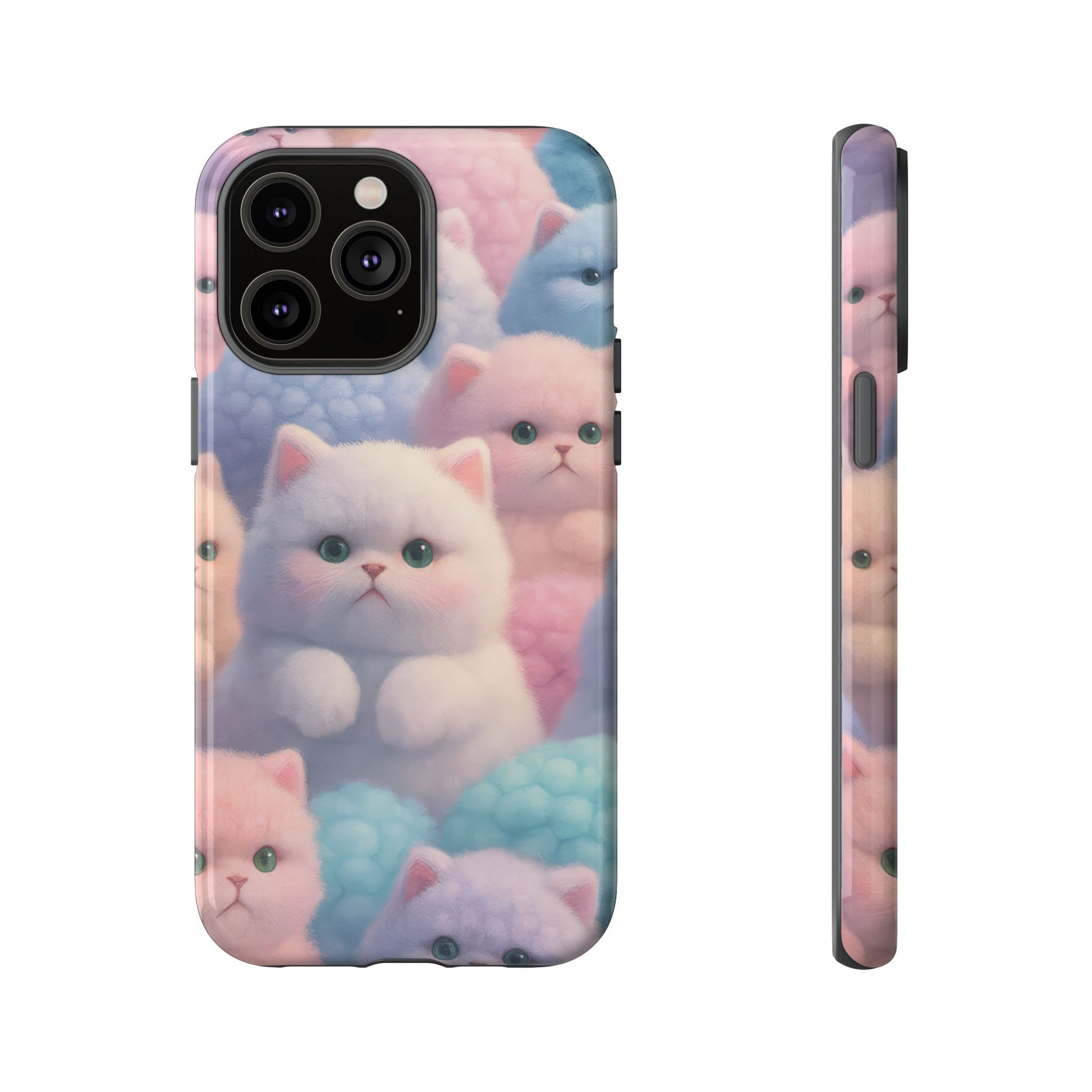 Pastel Kitten Phone Case for iPhone 8-17 and Samsung Galaxy S10-S25 Models - KARARMDESIGN
