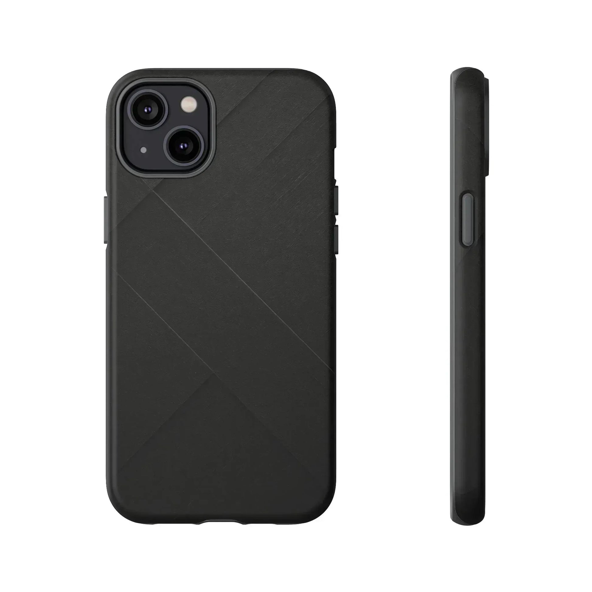 Matte Black Diagonal Line Phone Case for iPhone 8-16 and Galaxy S10-S25 - KARARMDESIGN