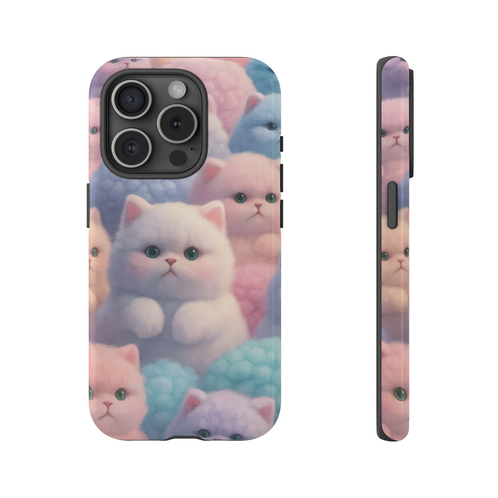 Pastel Kitten Phone Case for iPhone 8-17 and Samsung Galaxy S10-S25 Models - KARARMDESIGN