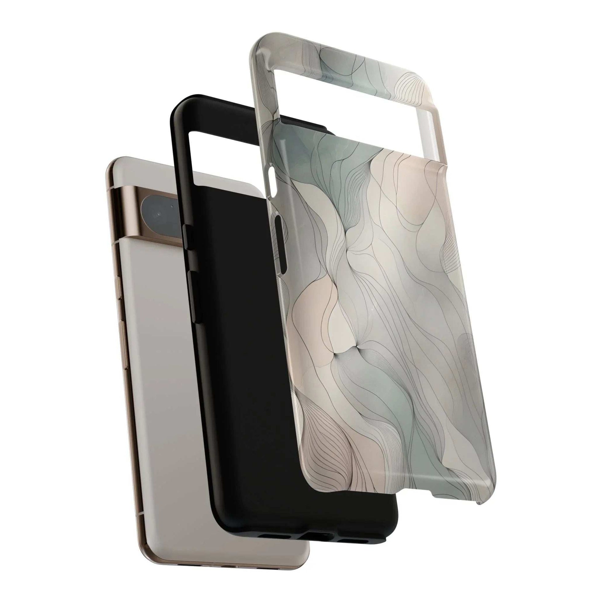 Pastel Wave Phone Case – Minimalist Design for iPhone & Pixel - KARARMDESIGN