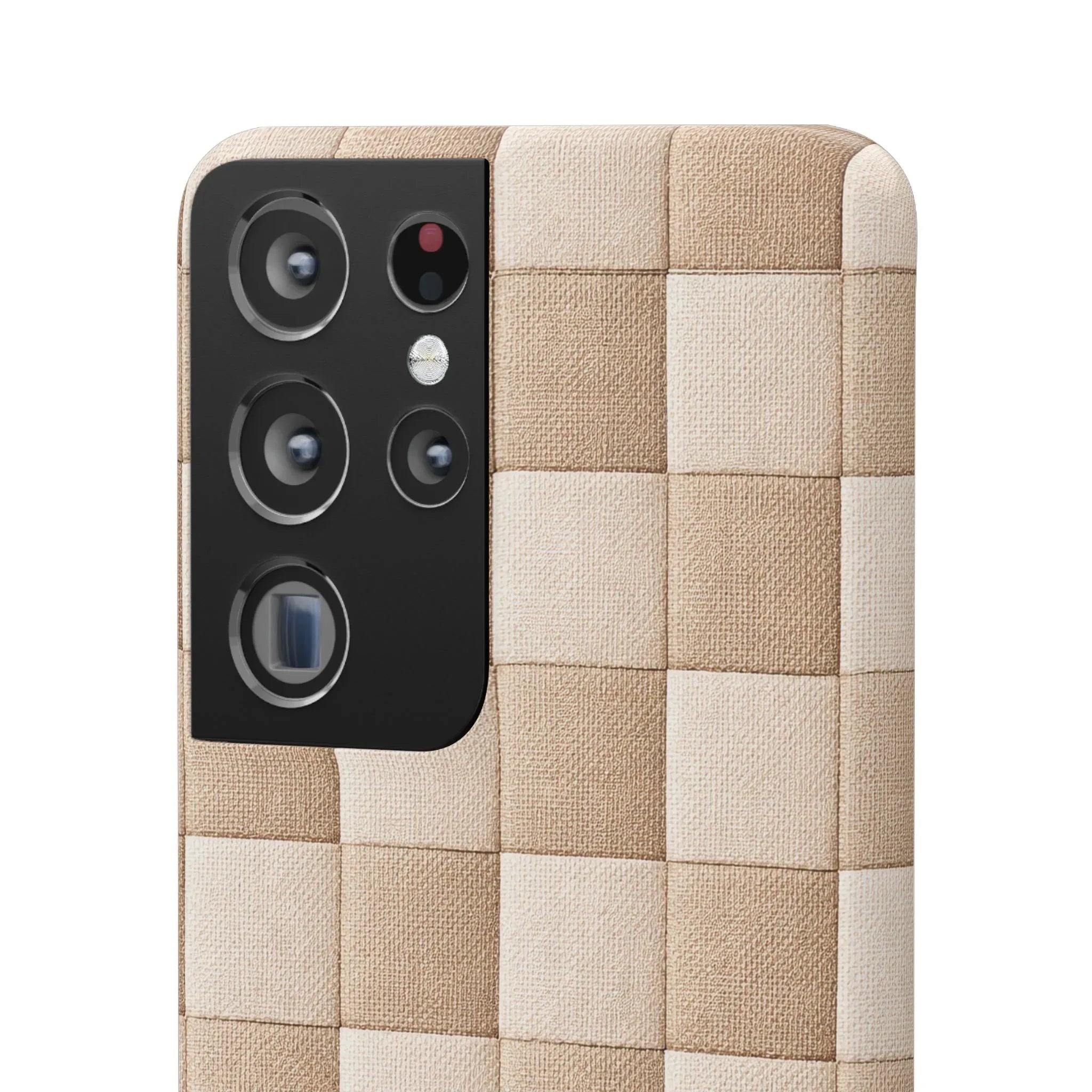 Beige Woven Phone Case for iPhone 11-17 and Galaxy S20-S25 - KARARMDESIGN