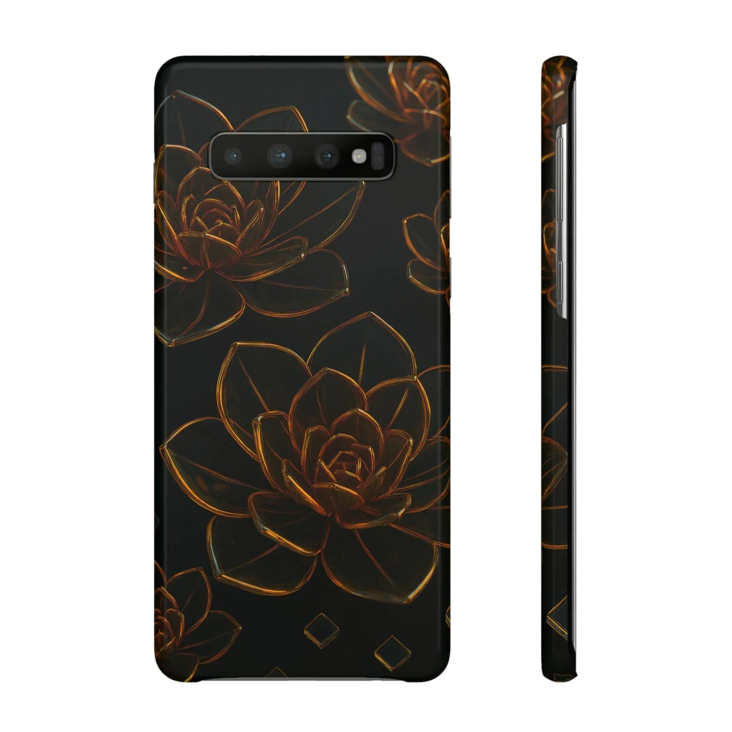 Glass Flower Phone Case for iPhone 7-16 and Galaxy S10-S24 Models