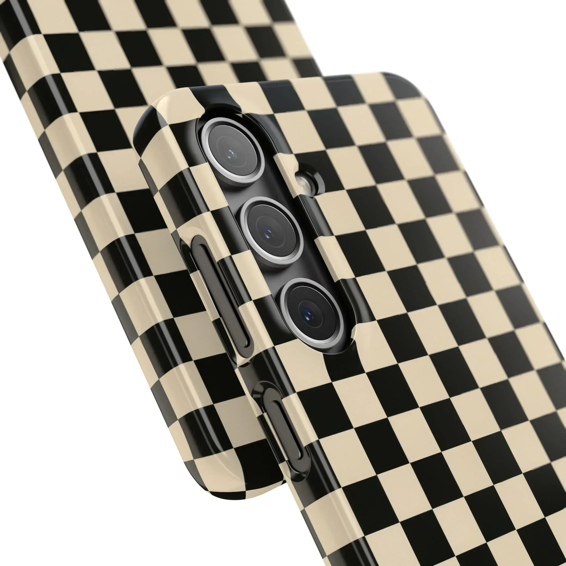 Stylish Matte Checker Phone Case for iPhone 11-17 and Galaxy S20-S25 - KARARMDESIGN