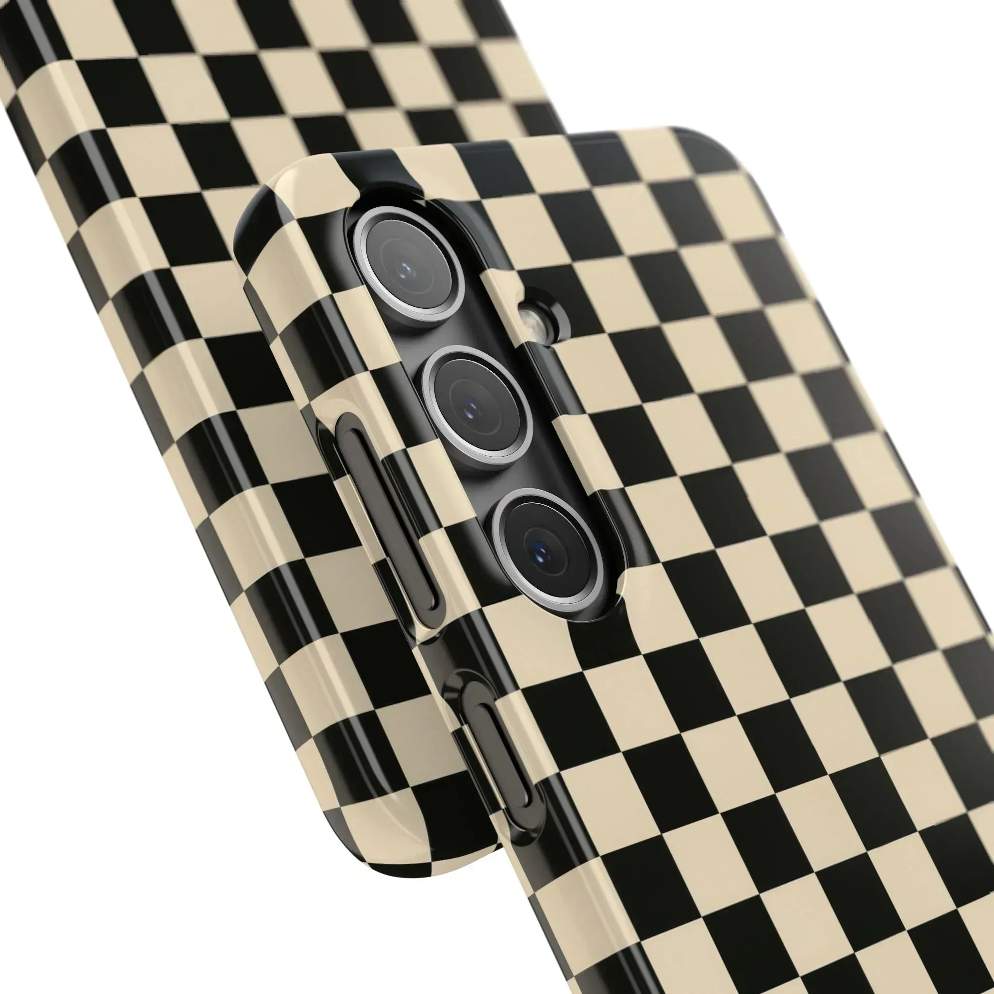 Stylish Matte Checker Phone Case for iPhone 11-17 and Galaxy S20-S25 - KARARMDESIGN