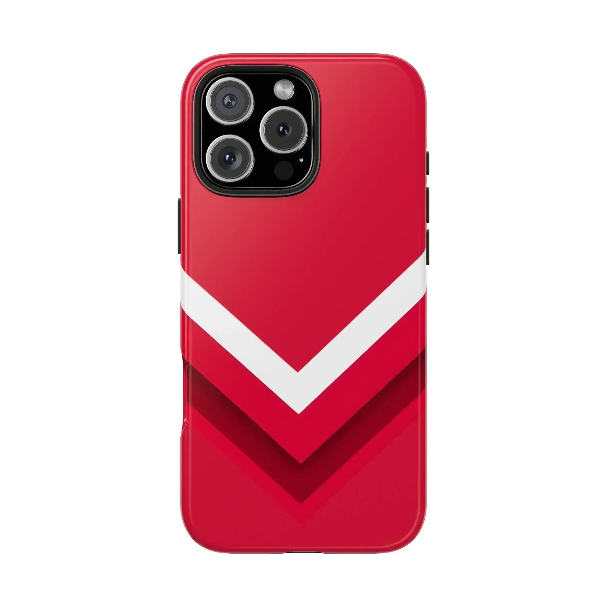 Red Chevron Armor Phone Case for iPhone 11–16 & Galaxy S21–S24 - KARARMDESIGN