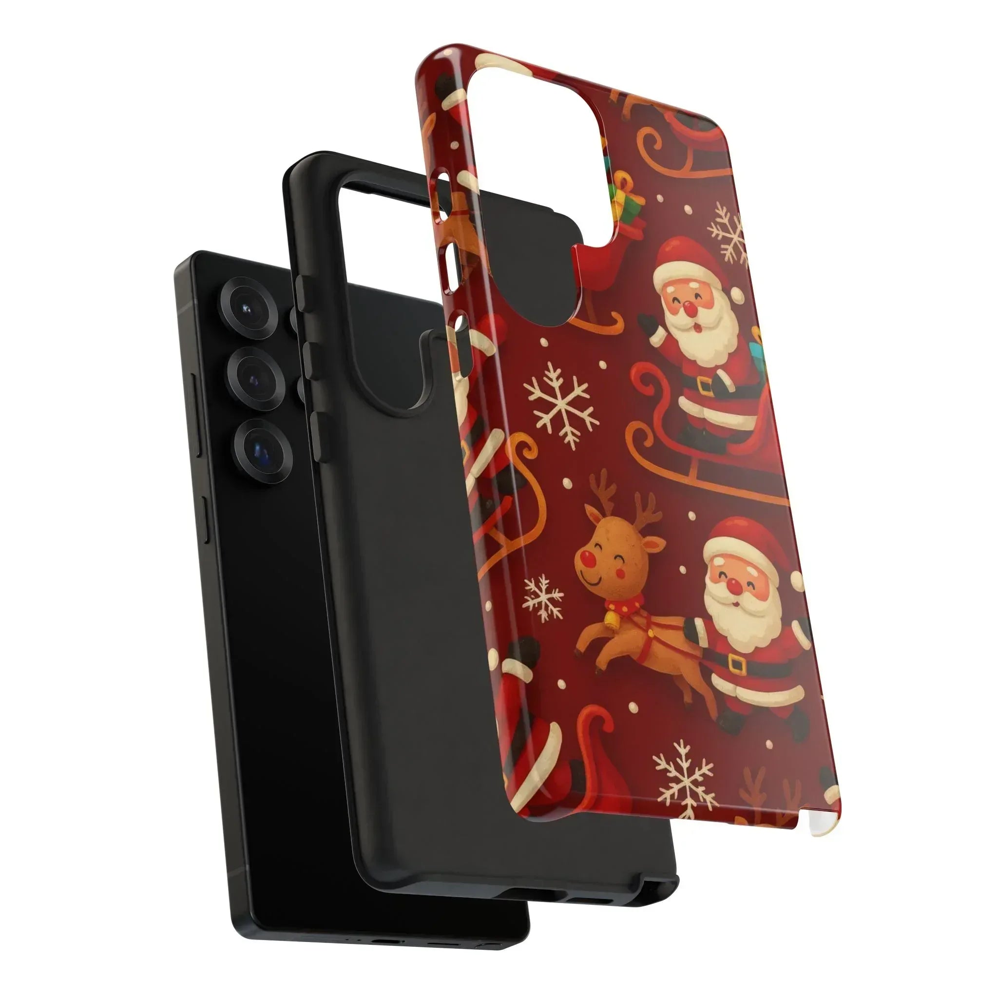 Santa Sleigh Ride Phone Case for iPhone 11-17 and Galaxy S10-S25 - KARARMDESIGN