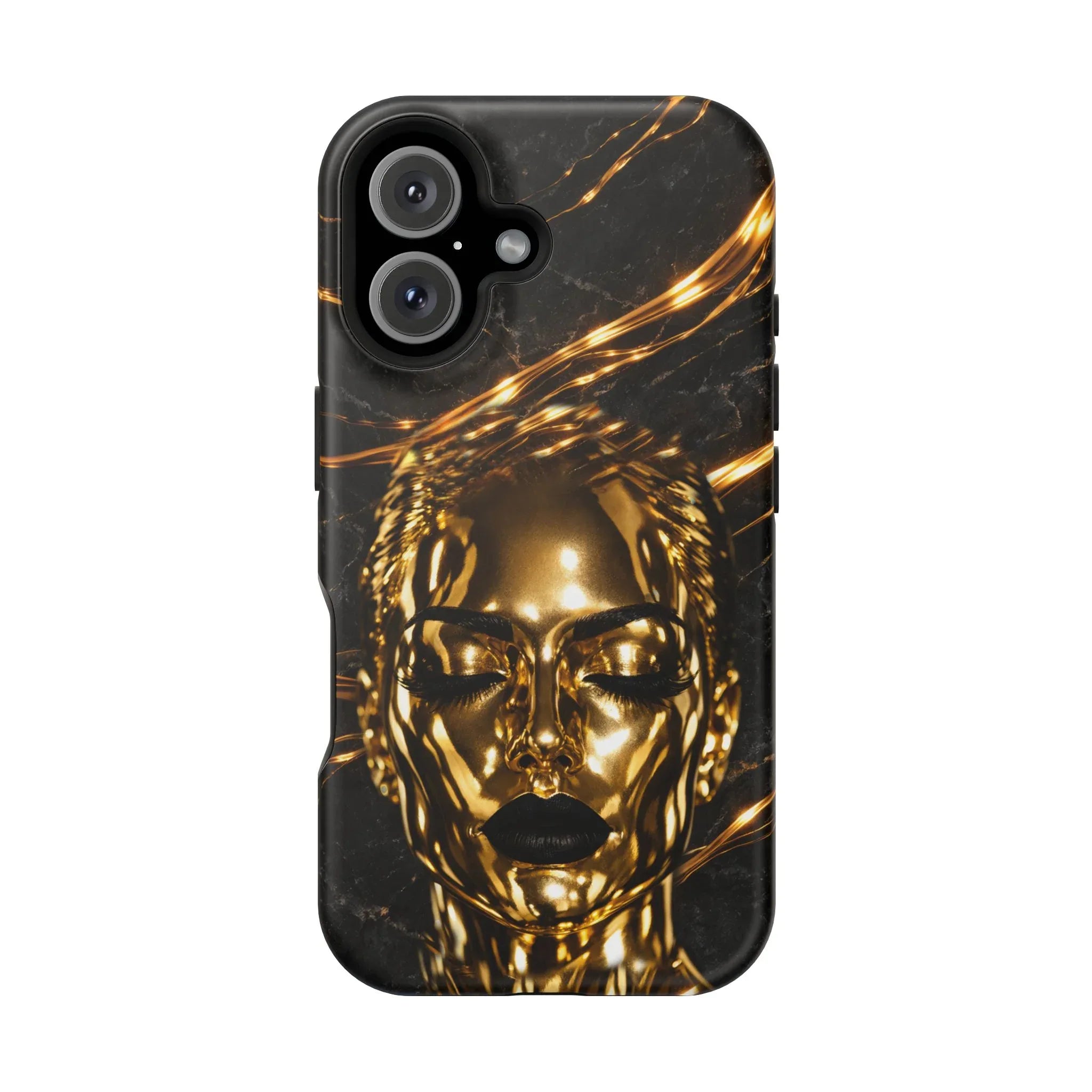 Luxury Gold Portrait Phone Case for iPhone 11-17 and Galaxy S21-S25 - KARARMDESIGN