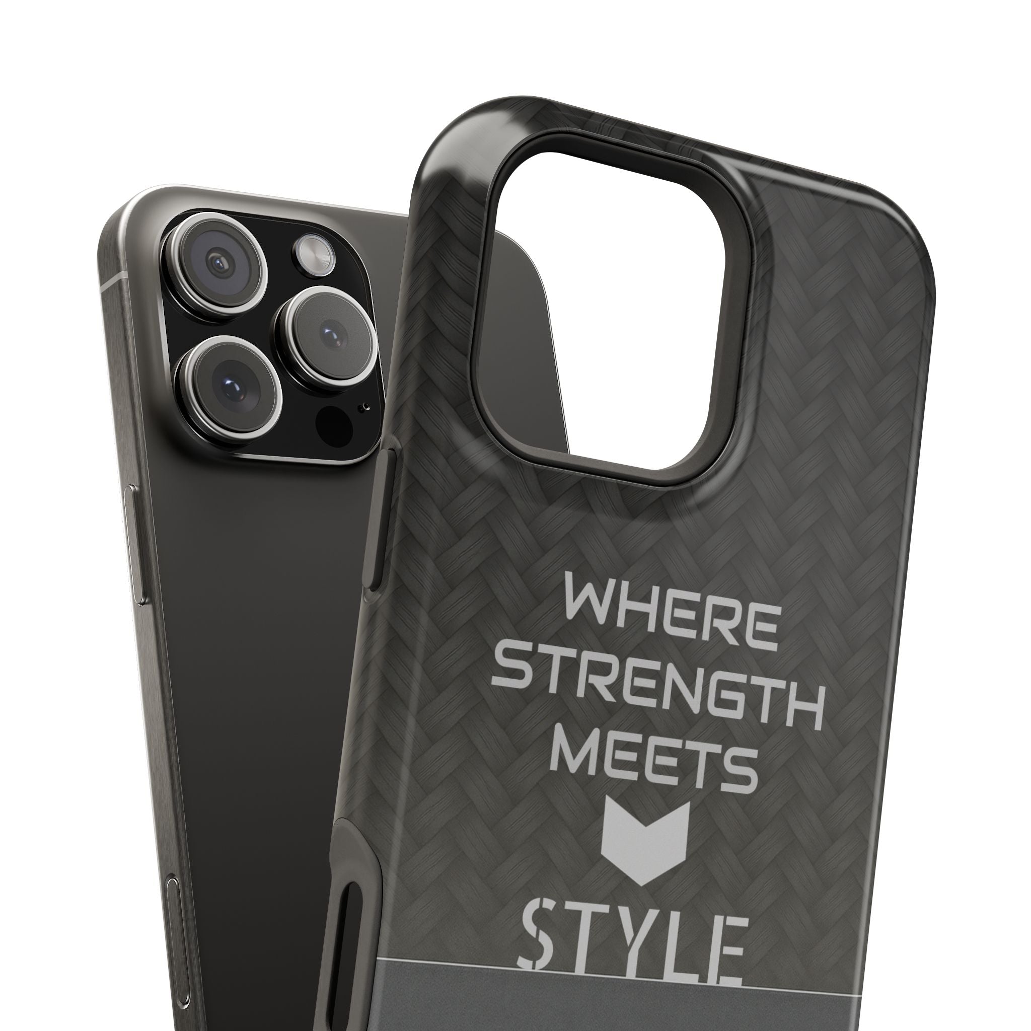 Gray Carbon Phone Case for iPhone 12-16 and Galaxy S21-S22