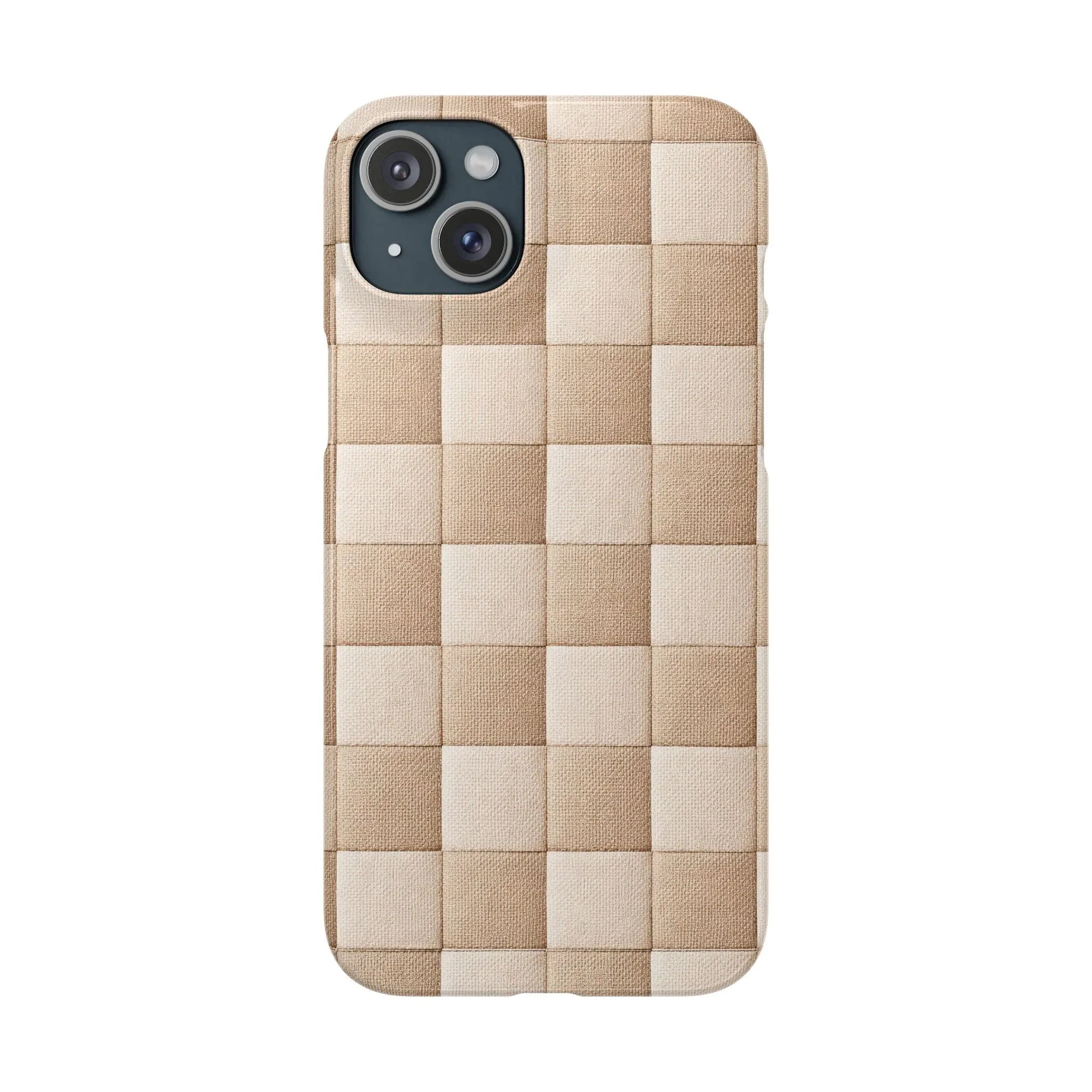Beige Woven Phone Case for iPhone 11-17 and Galaxy S20-S25 - KARARMDESIGN