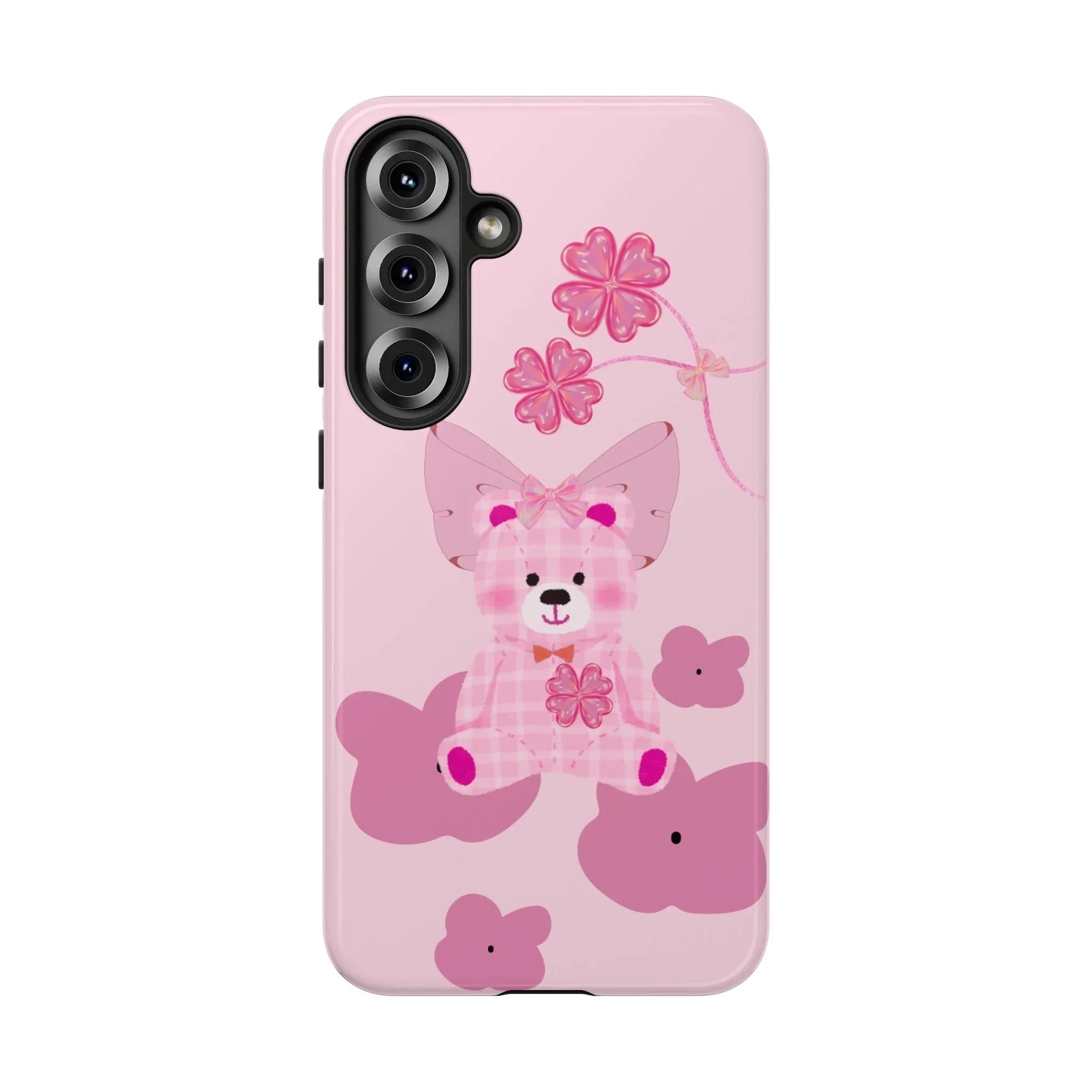 Pink Teddy Bear Phone Cases for iPhone, Pixel and Galaxy - KARARMDESIGN