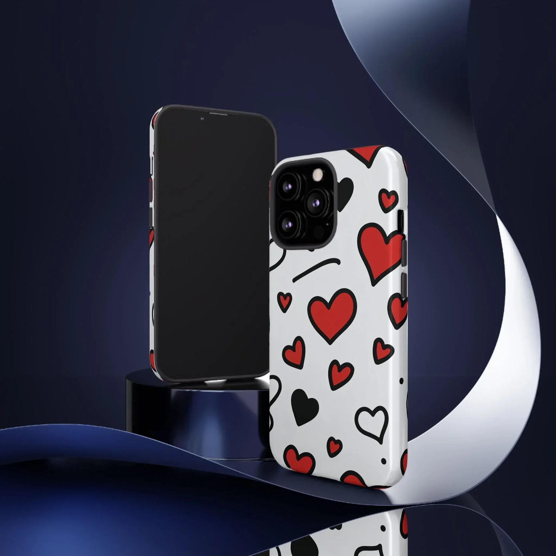 Scattered Hearts Phone Case for iPhone 11-17 and Galaxy S10-S25 - KARARMDESIGN