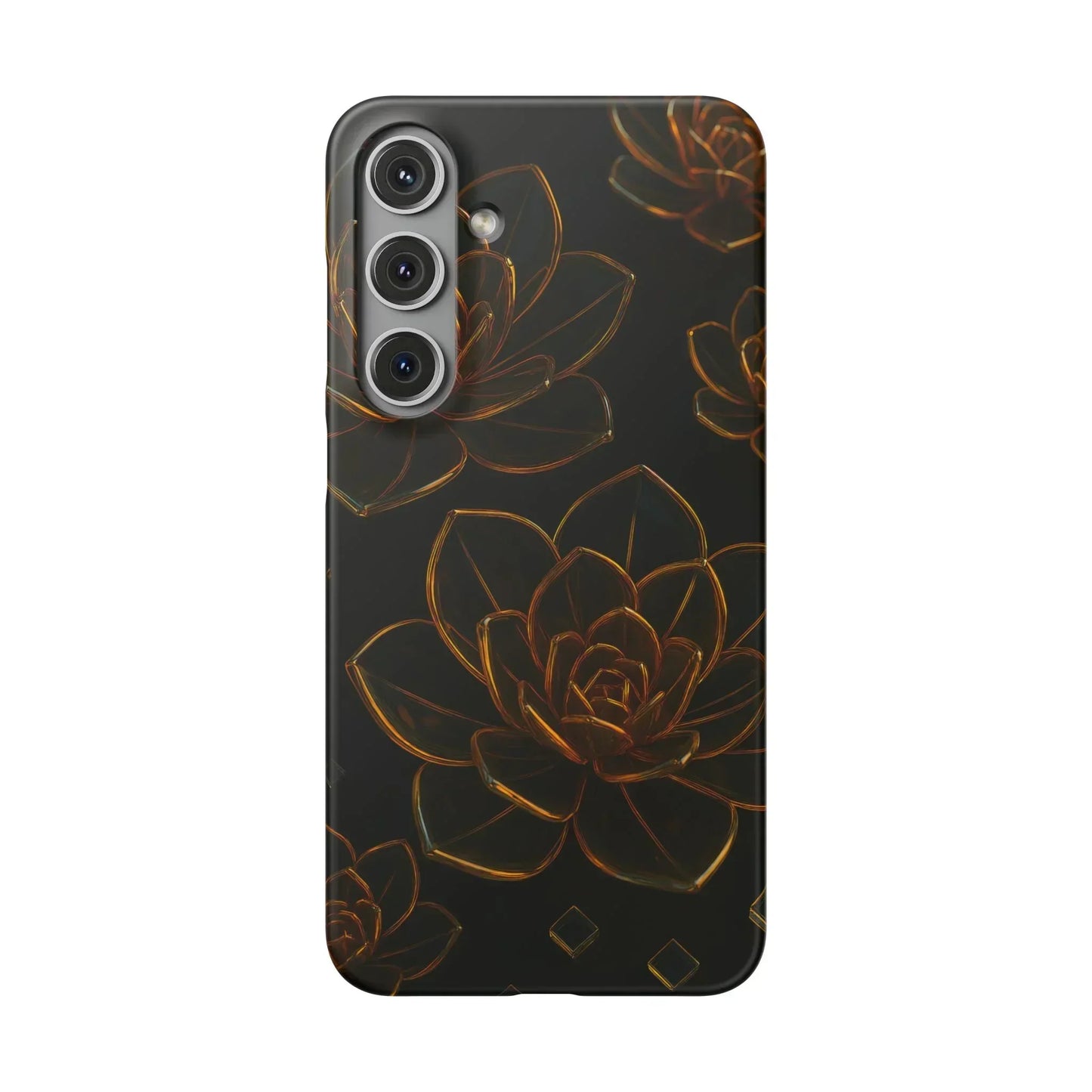 Glass Flower Phone Case for iPhone 7-16 and Galaxy S10-S24 Models