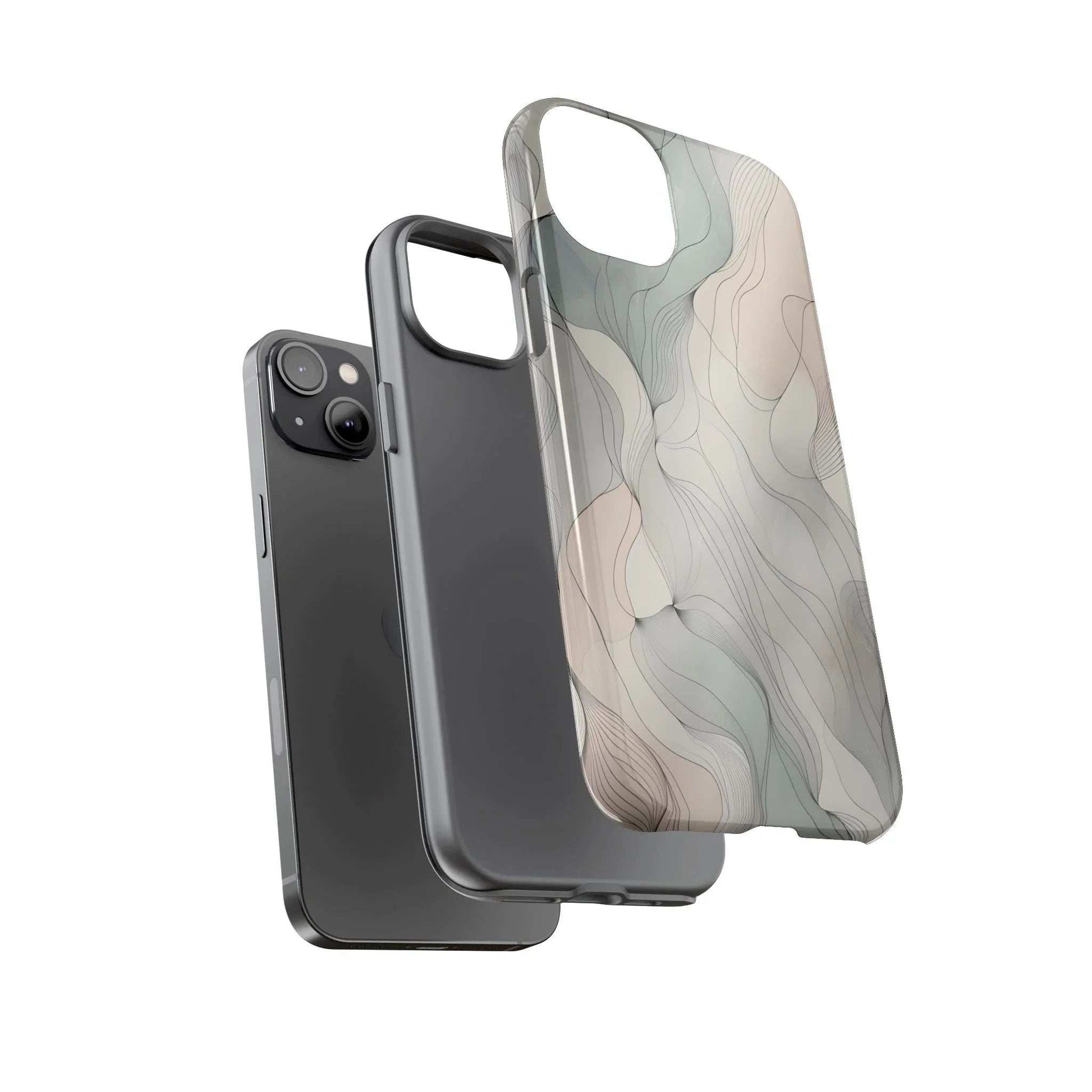 Pastel Wave Phone Case – Minimalist Design for iPhone & Pixel - KARARMDESIGN