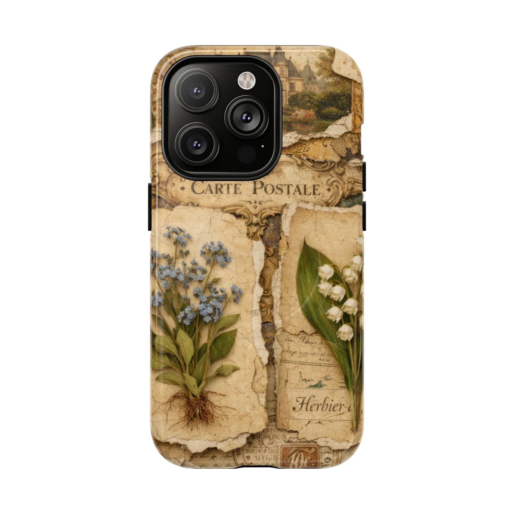 Vintage Botanical Postcard Phone Case for iPhone 13-17 - KARARMDESIGN