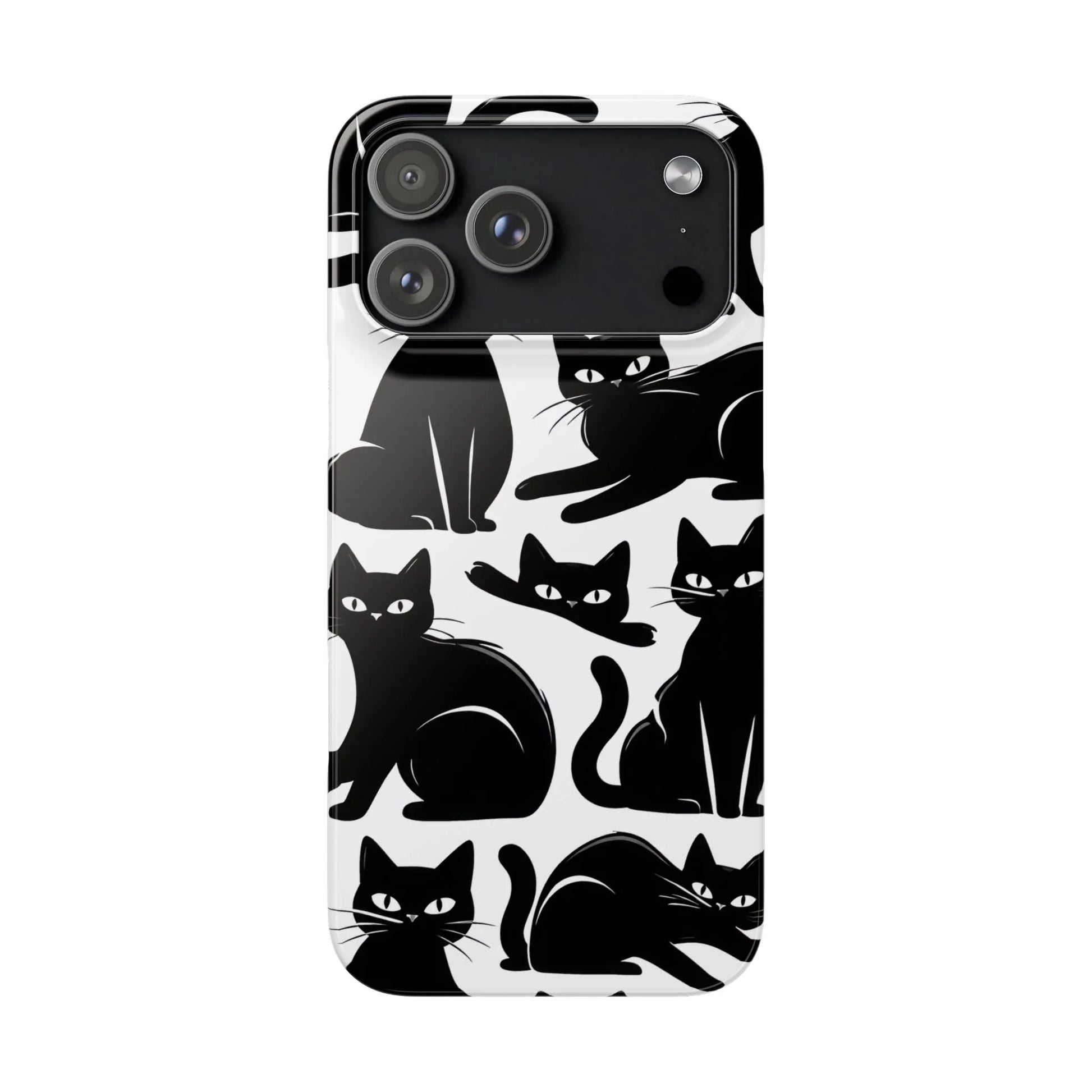 Black Cats Phone Case for iPhone 11-17 and Galaxy S20-S25 - KARARMDESIGN