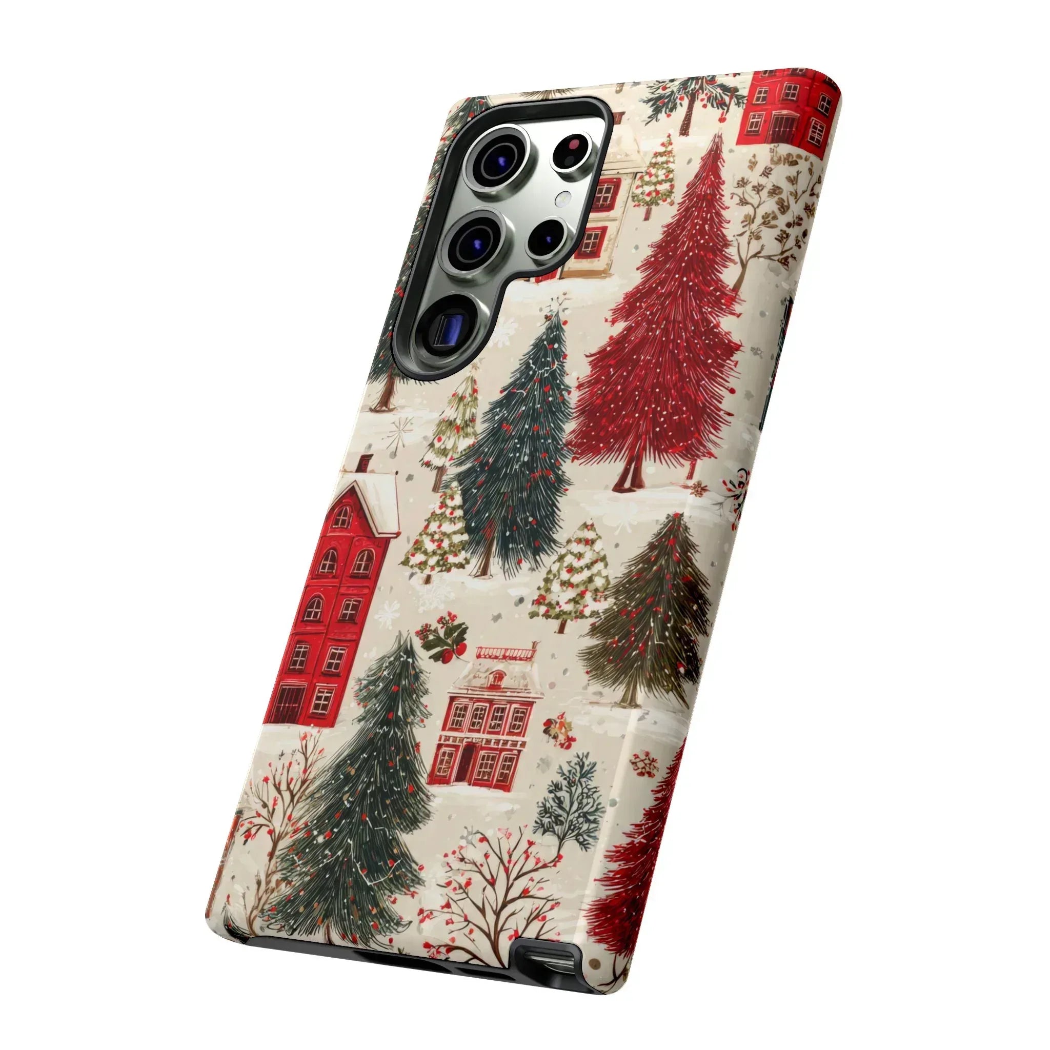 Cozy Winter Village Phone Case for iPhone 11-17 and Galaxy S10-S25 - KARARMDESIGN
