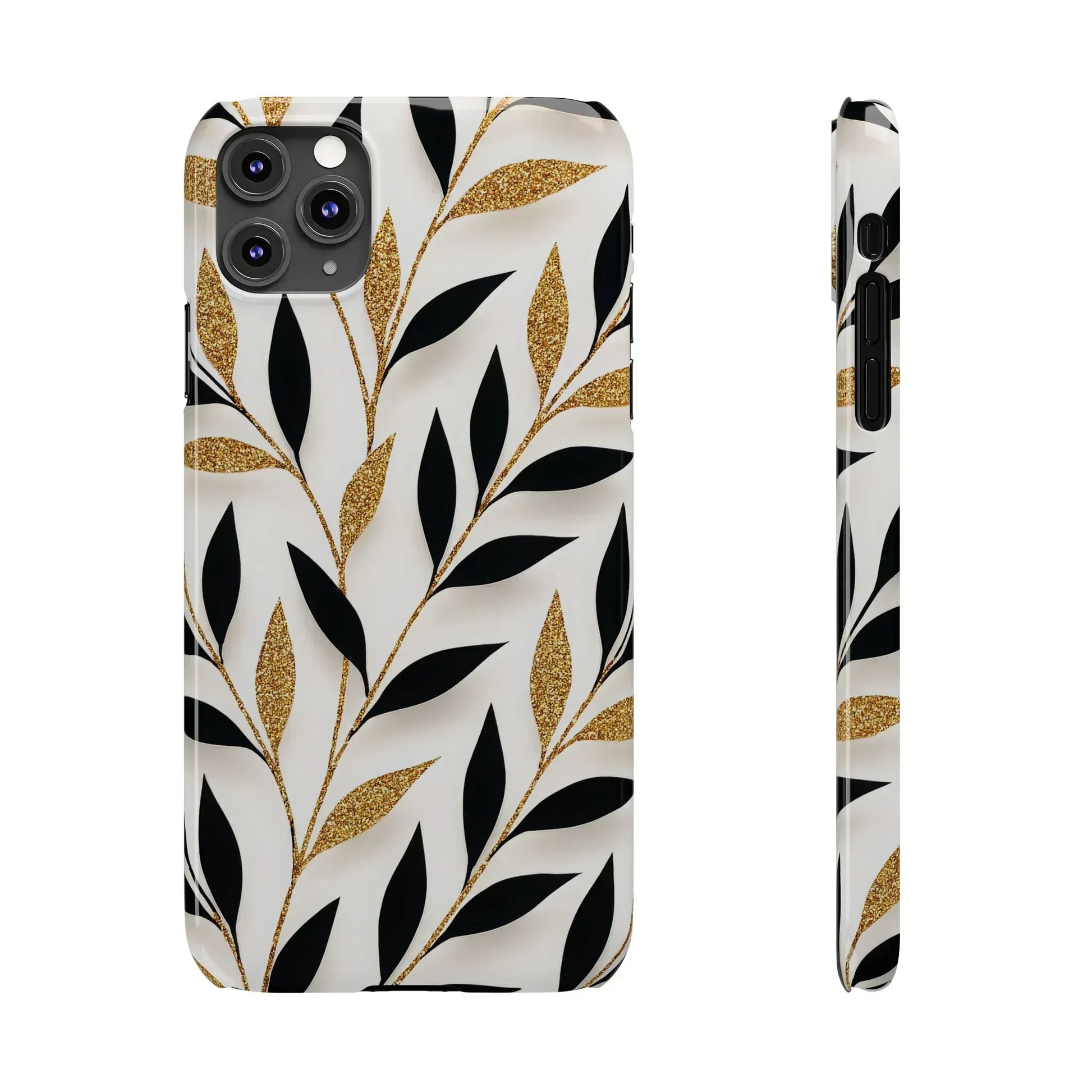 Botanical Gold Leaf Phone Case for iPhone 11-17 - KARARMDESIGN