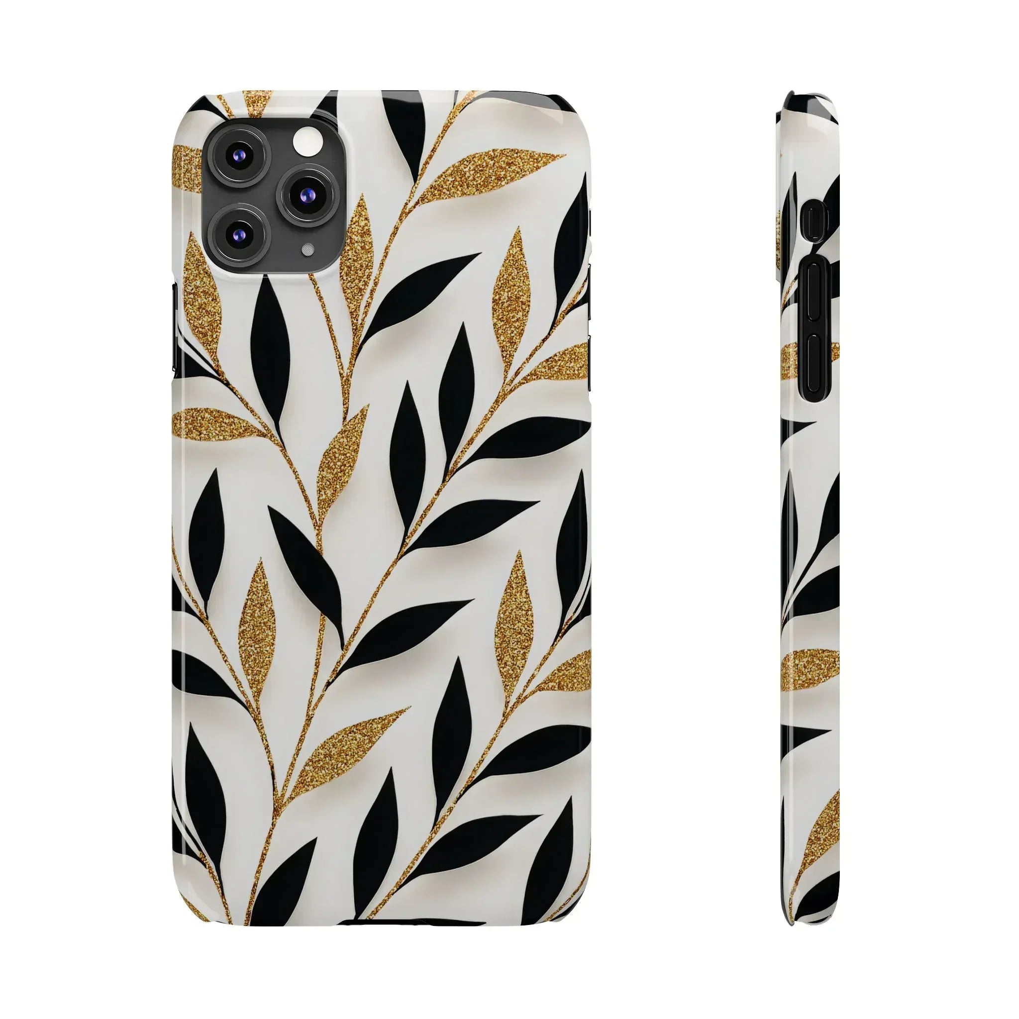 Botanical Gold Leaf Phone Case for iPhone 11-17 - KARARMDESIGN