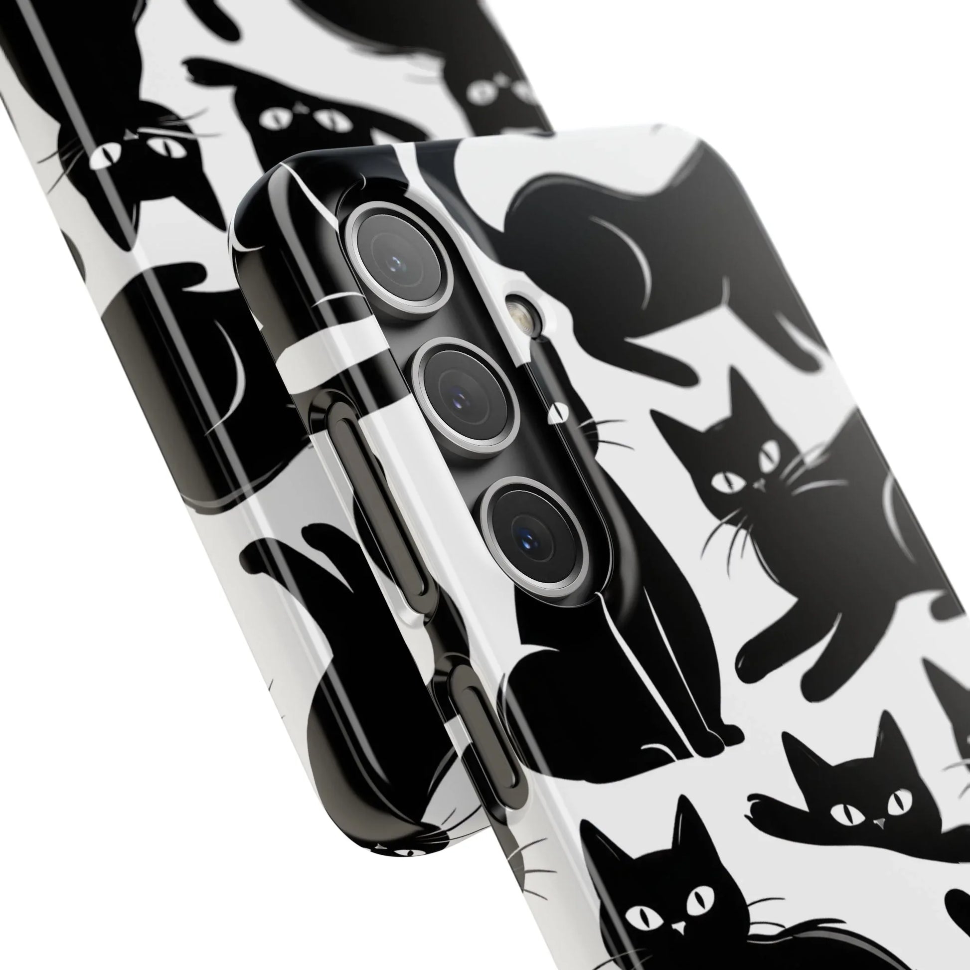 Black Cats Phone Case for iPhone 11-17 and Galaxy S20-S25 - KARARMDESIGN