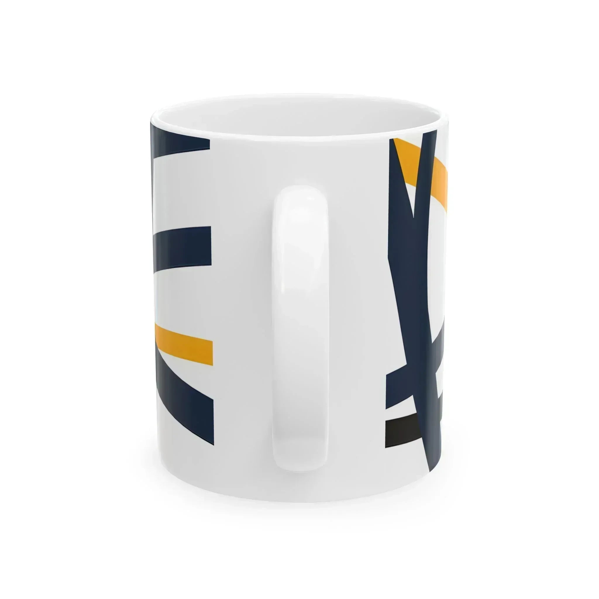 Navy Blue and Orange Smoke Pattern Ceramic Mug - KARARMDESIGN