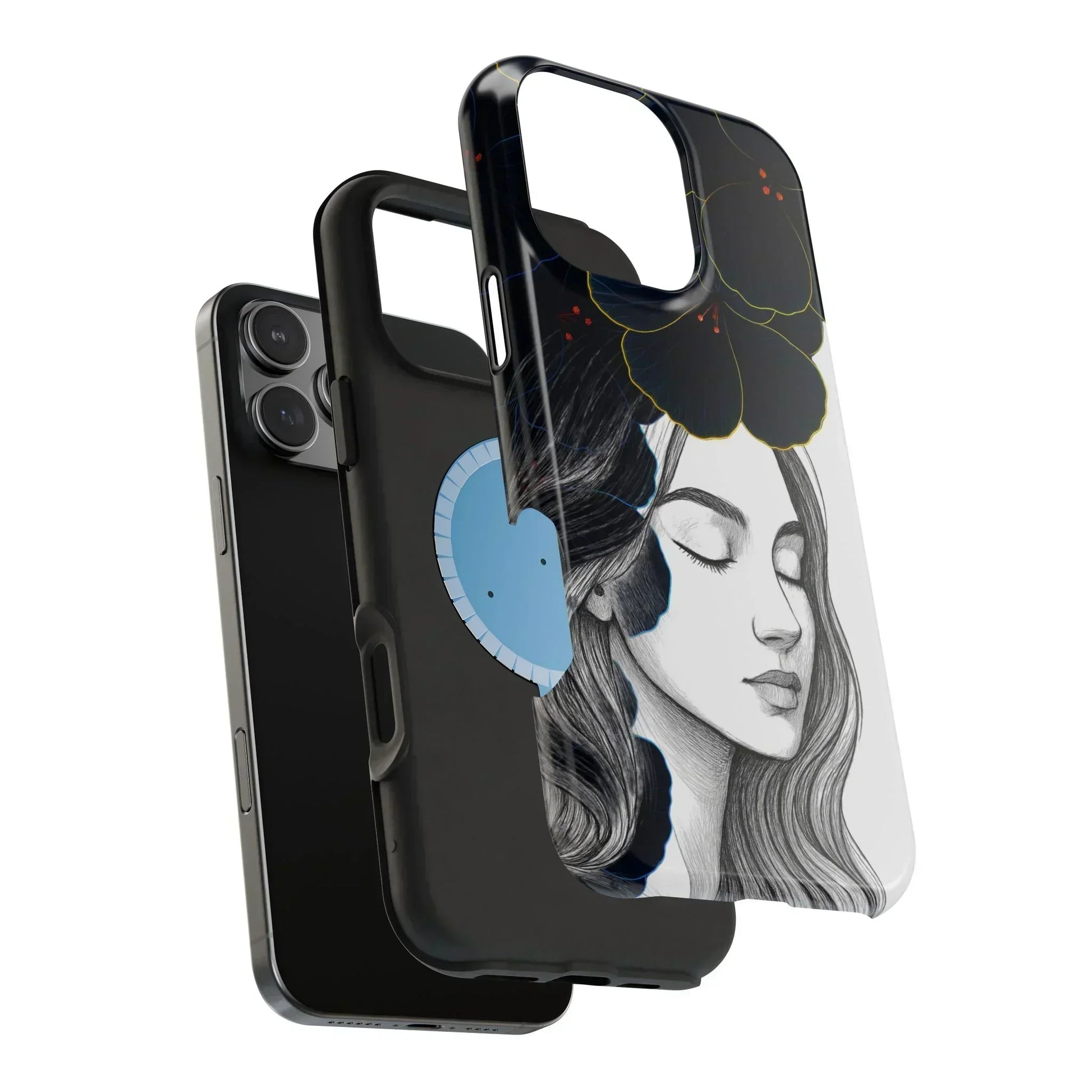 Dark Floral Elegance Phone Case for iPhone 13-16 Models - KarArmDesign