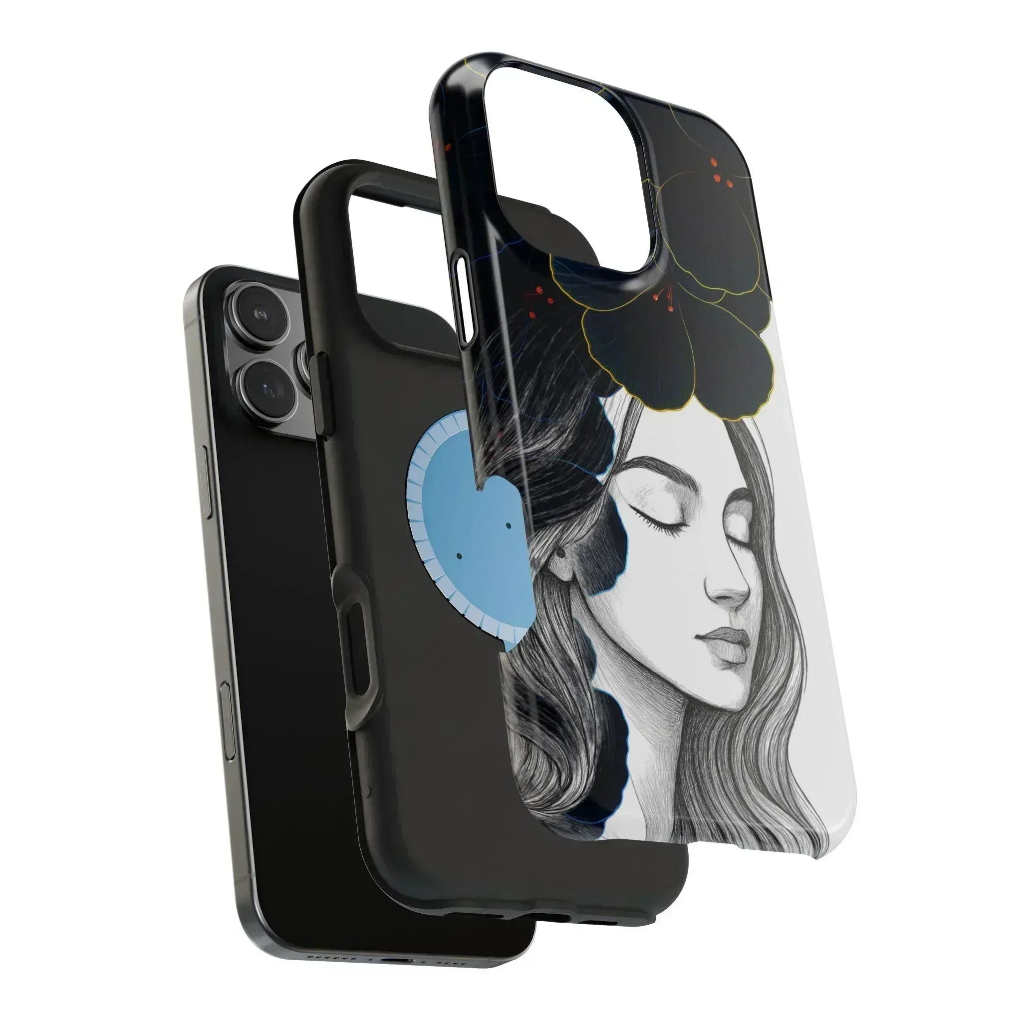 Dark Floral Elegance Phone Case for iPhone 13-16 - KARARMDESIGN