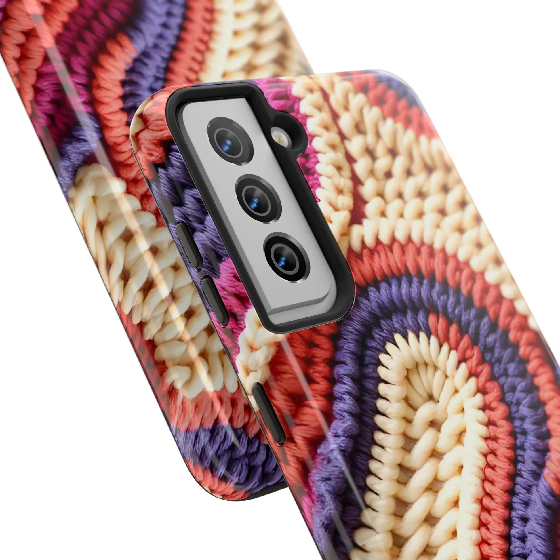 Handwoven Textile Art Phone Case for iPhone 11-17 and Galaxy S21-S25 - KARARMDESIGN