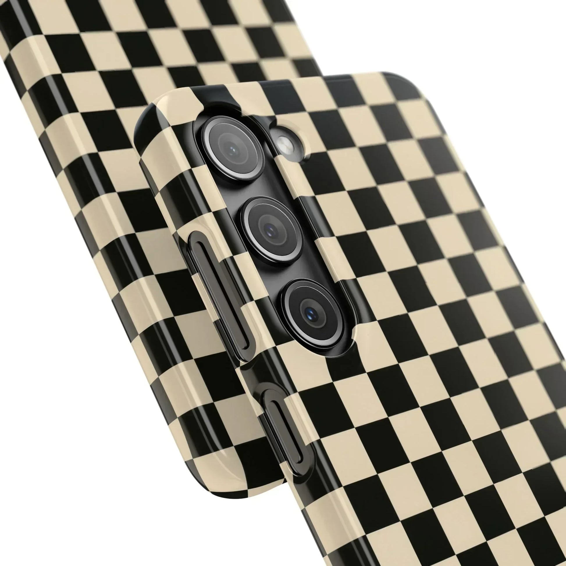 Stylish Matte Checker Phone Case for iPhone 11-17 and Galaxy S20-S25 - KARARMDESIGN