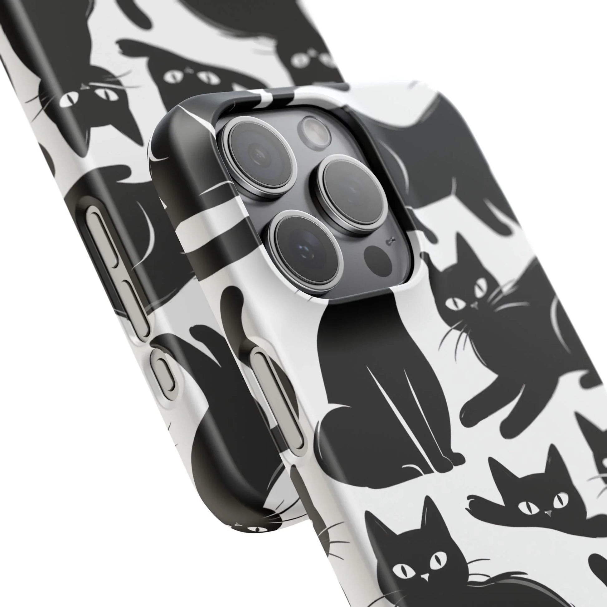 Black Cats Phone Case for iPhone 11-17 and Galaxy S20-S25 - KARARMDESIGN