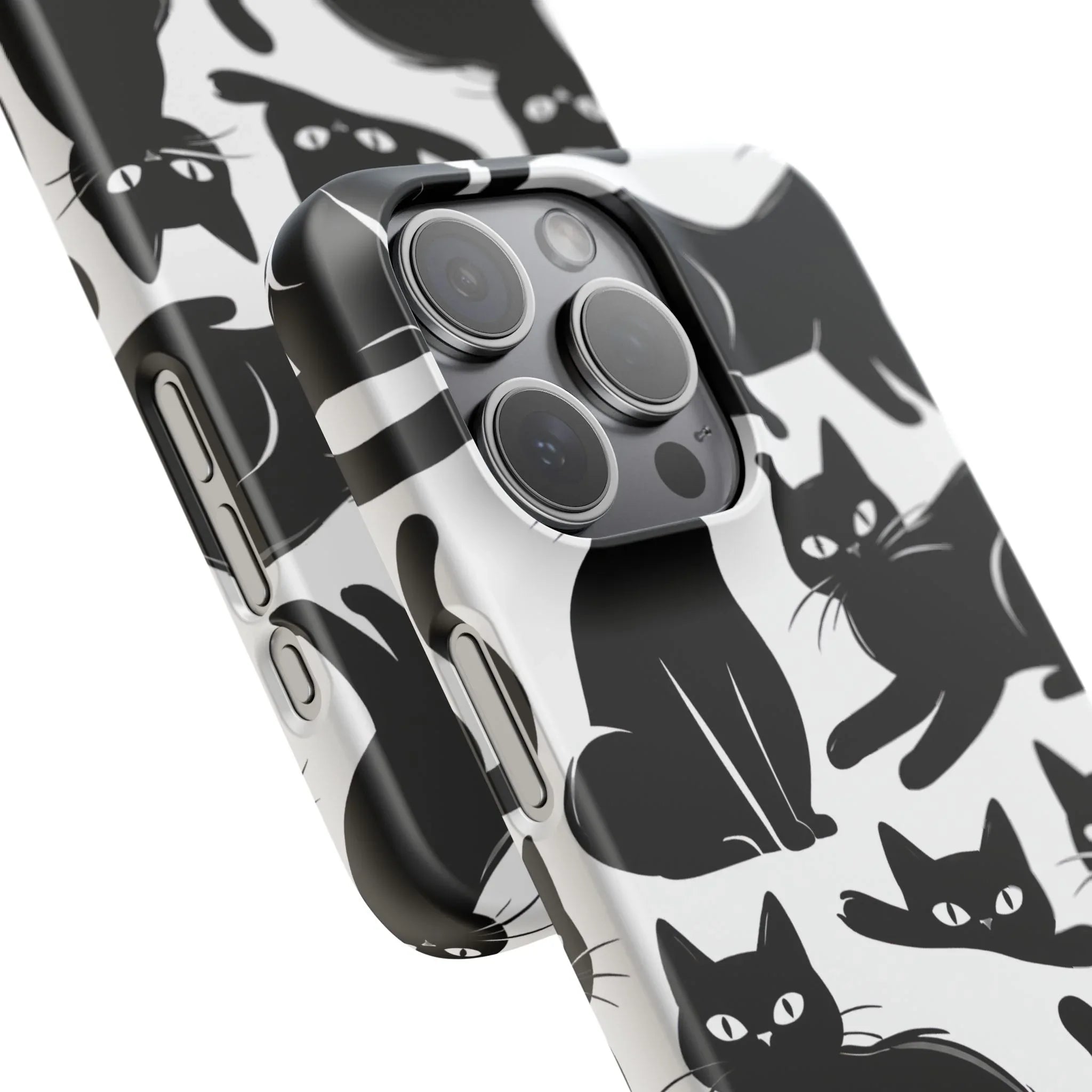 Black Cats Phone Case for iPhone 11-17 and Galaxy S20-S25 - KARARMDESIGN