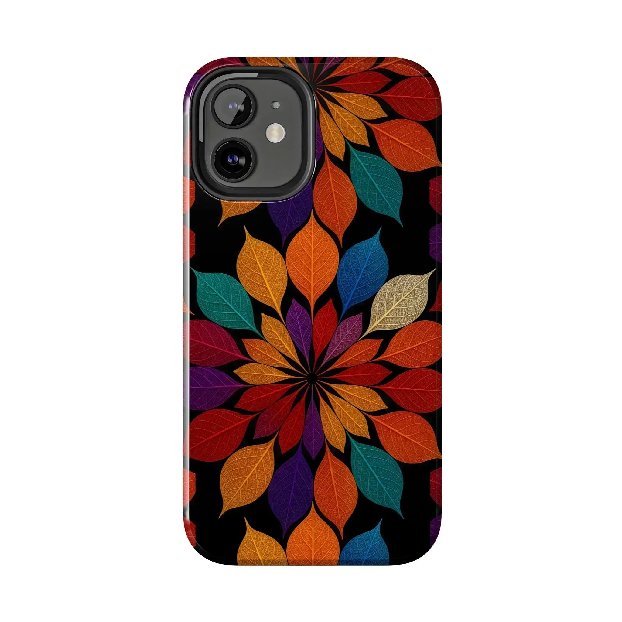 Leaf Mandala Phone Case for iPhone 11-16 and Galaxy S21-S24 - KARARMDESIGN