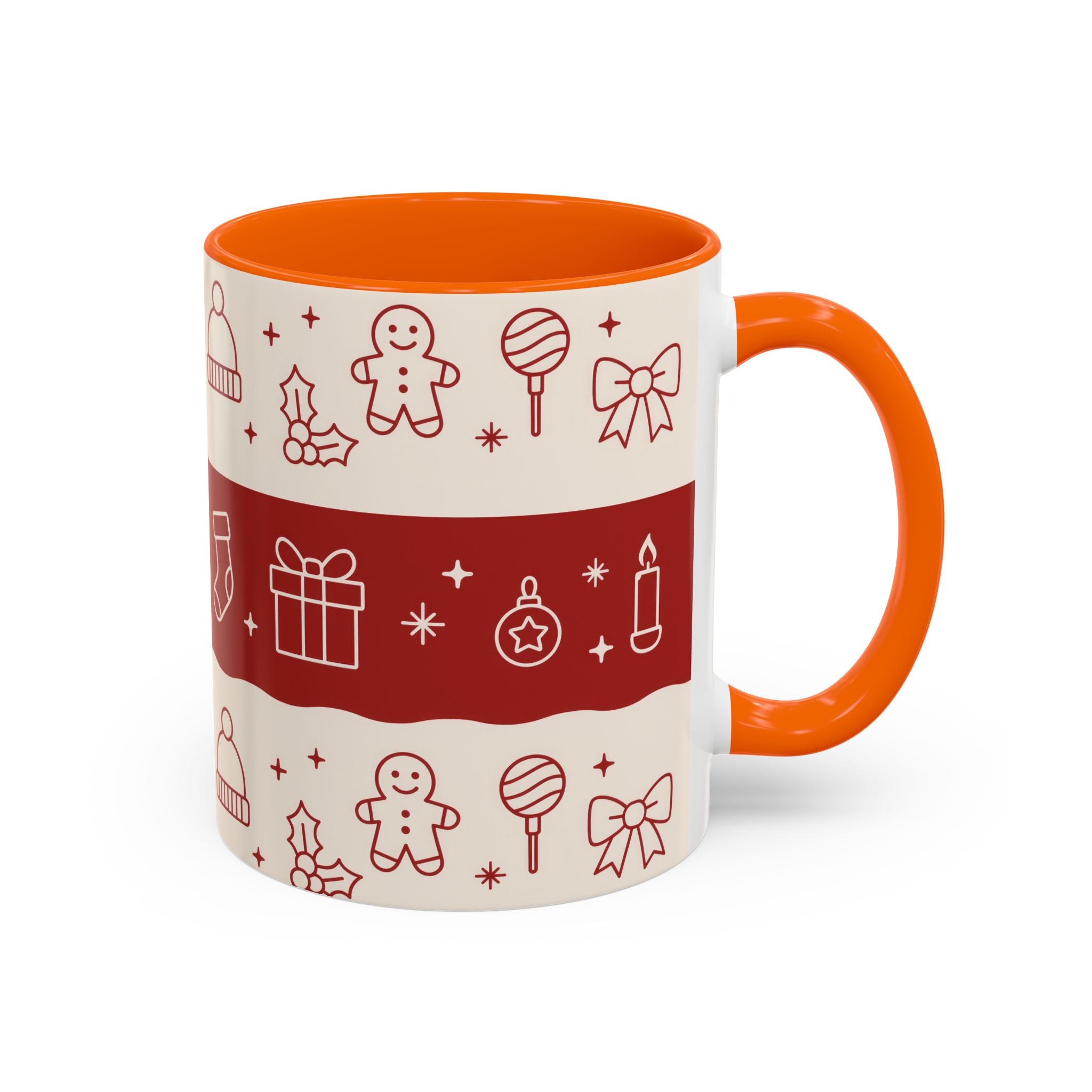 Holiday Cheer Icons Mug - Accent Coffee Mug (11, 15oz)