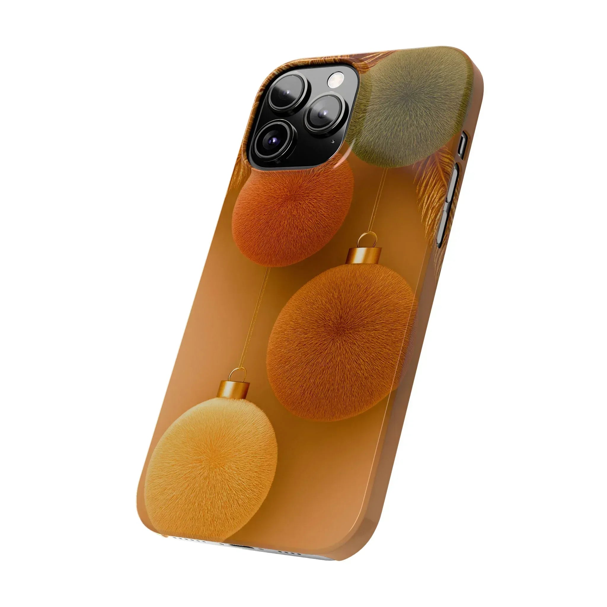 Golden Fuzz Ornaments Phone Case for iPhone 11-17 - KARARMDESIGN